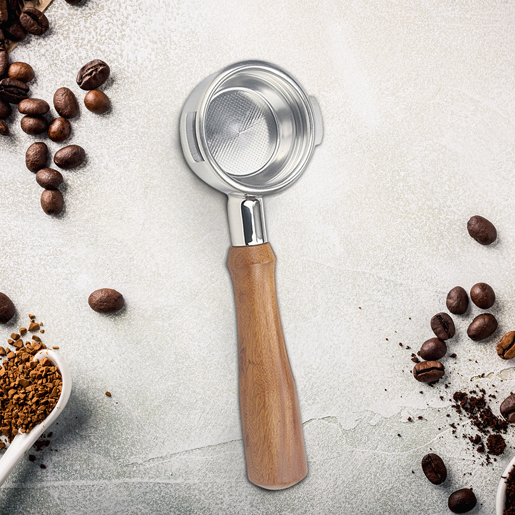 58mm Portafilter with Spout for Expobar E61 Coffee Machine, Durable Stainless Steel