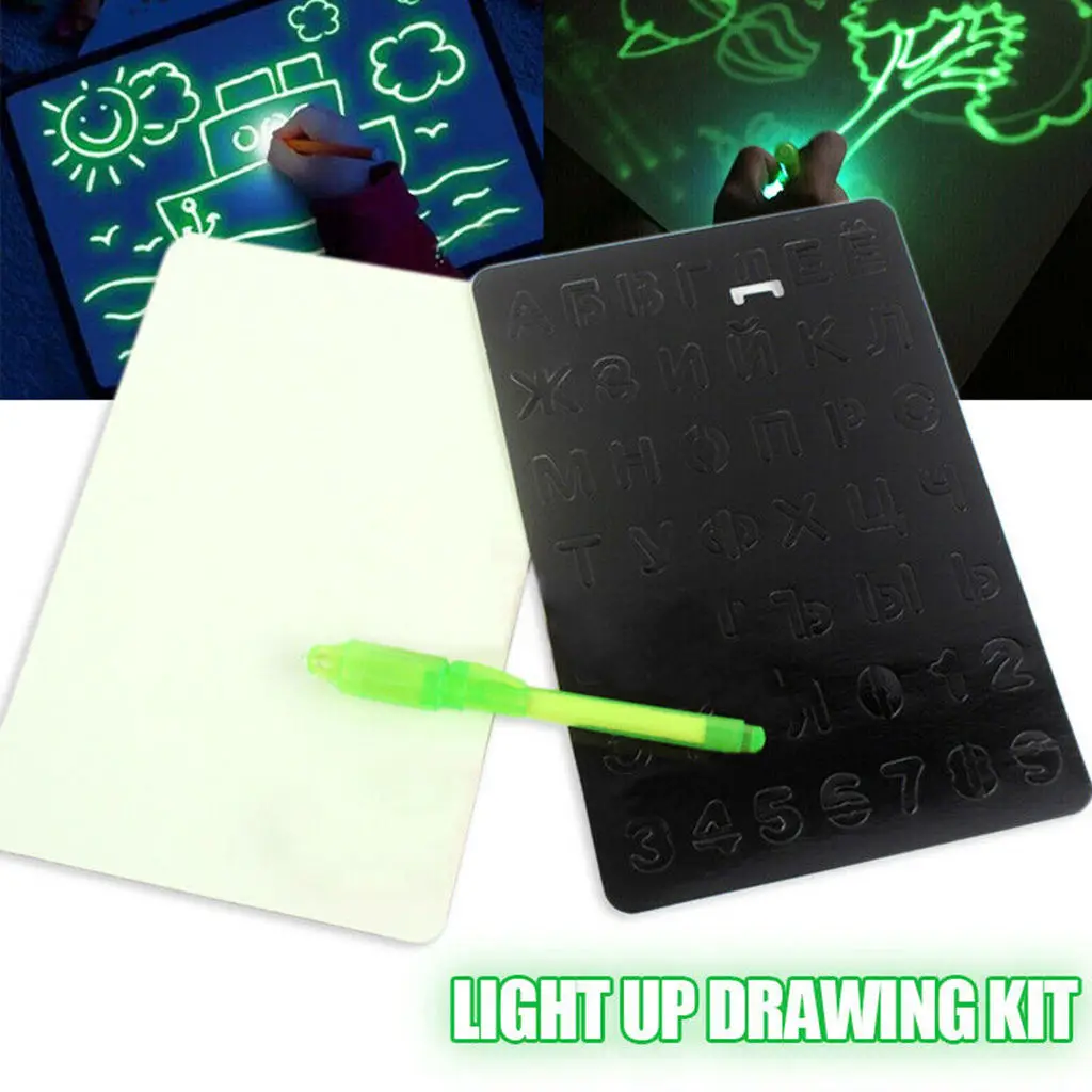 Draw with Light, Fun And Developmental Toy  Drawing Board Educational Draw Fluorescent Toy, Doodle, Art, Write