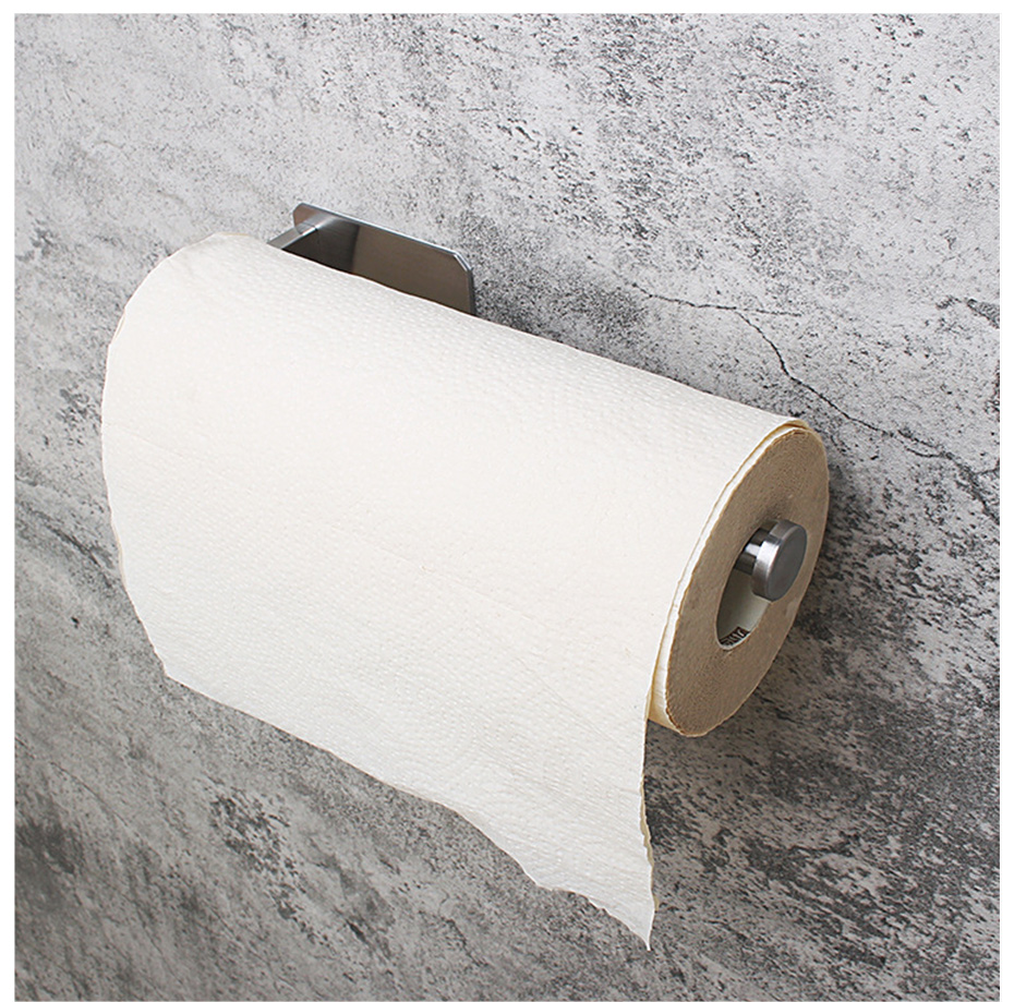 Stainless Steel Wall Toilet Paper Roll Holder Black Silver Self Adhesive Toilet Paper Holder for Bathroom Stick Wall Towel Rack Stainless Steel Wall Toilet Paper Roll Holder Black Silver Self Adhesive Toilet Paper Holder for Bathroom Stick Wall Towel Rack