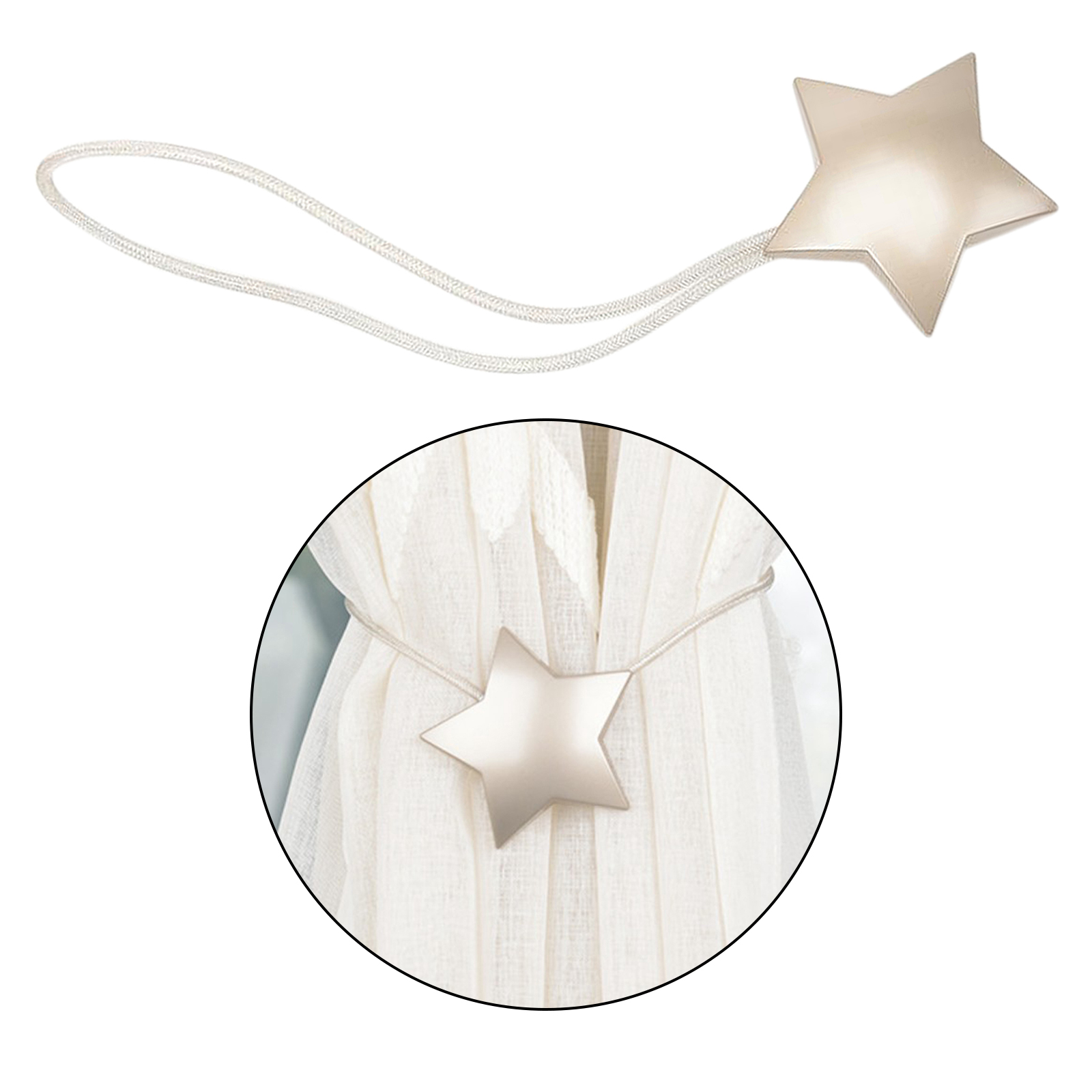 Metal Magnetic Curtain Tie Backs Clips Pentagram Buckle Holder