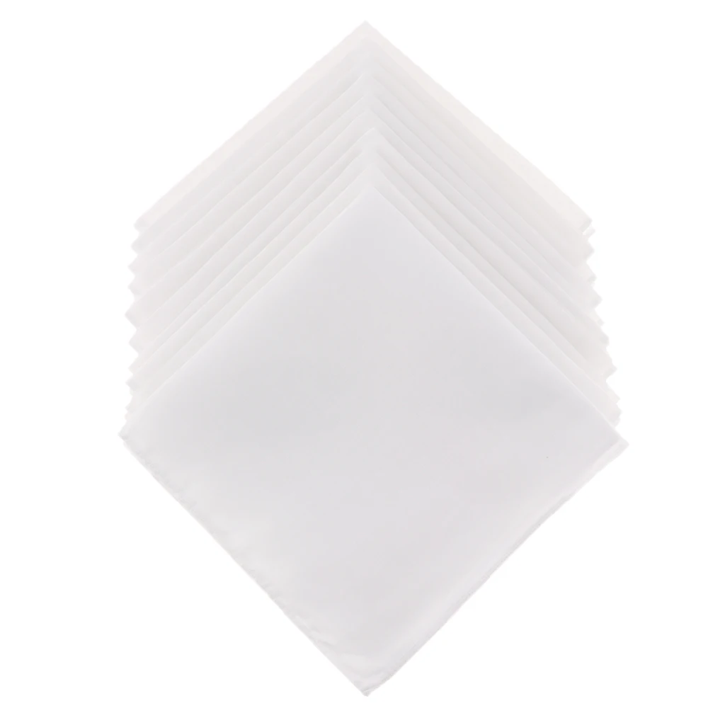 Pack of 10   Cotton Handkerchiefs Vintage Men DIY Handkerchief,  Wedding,