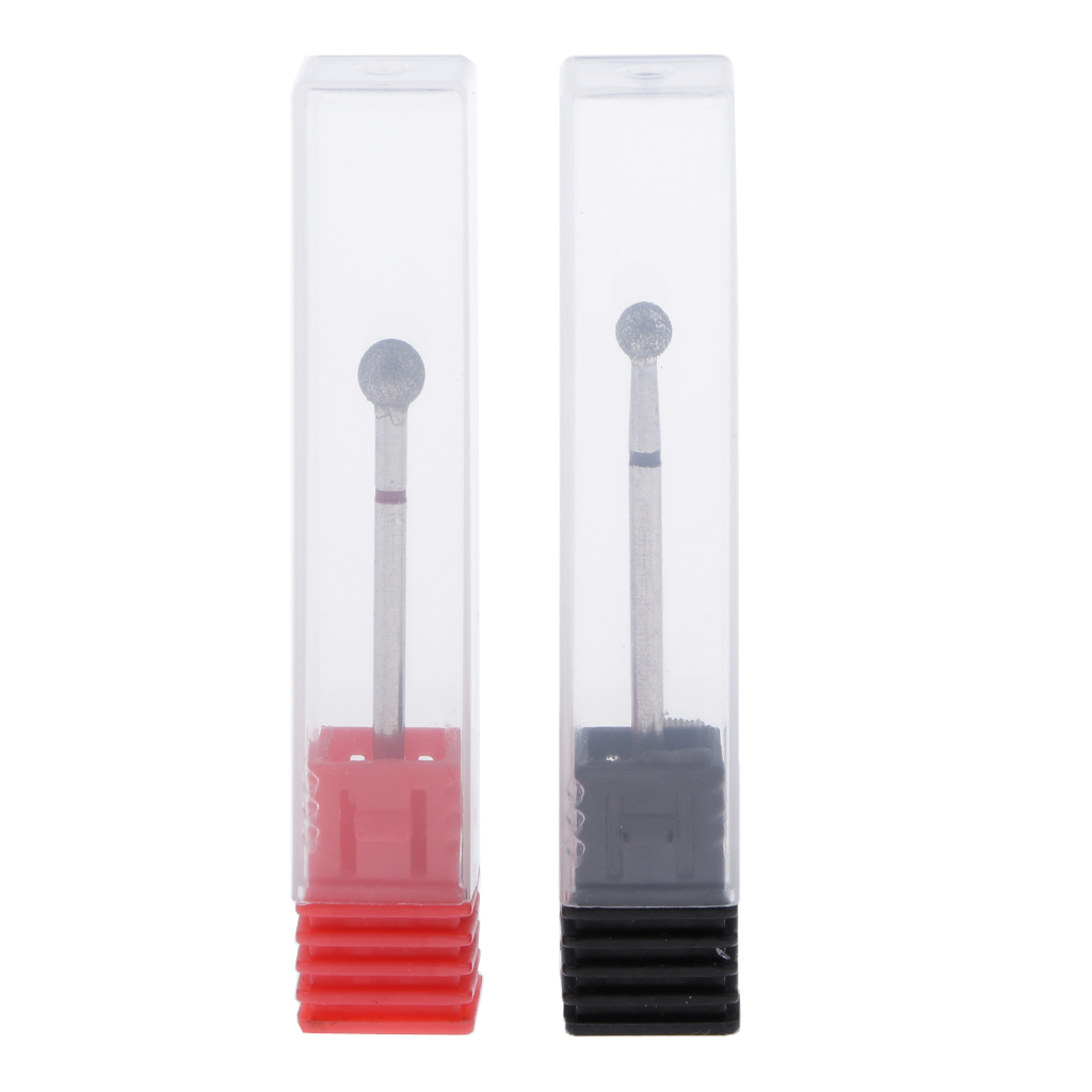 2x Cuticle Clean Nail Drill Bits 4/5MM Ball Head Electric Pedicure File Bit