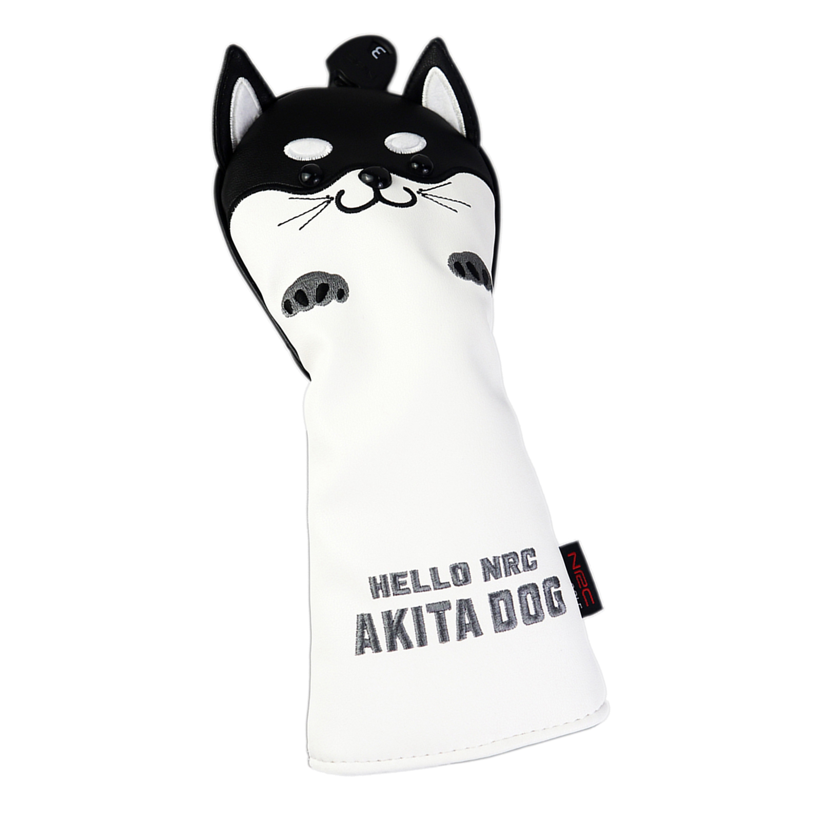 Durable Golf Driver Head Cover Woods Protector Cute Shiba Inu With No. Tag