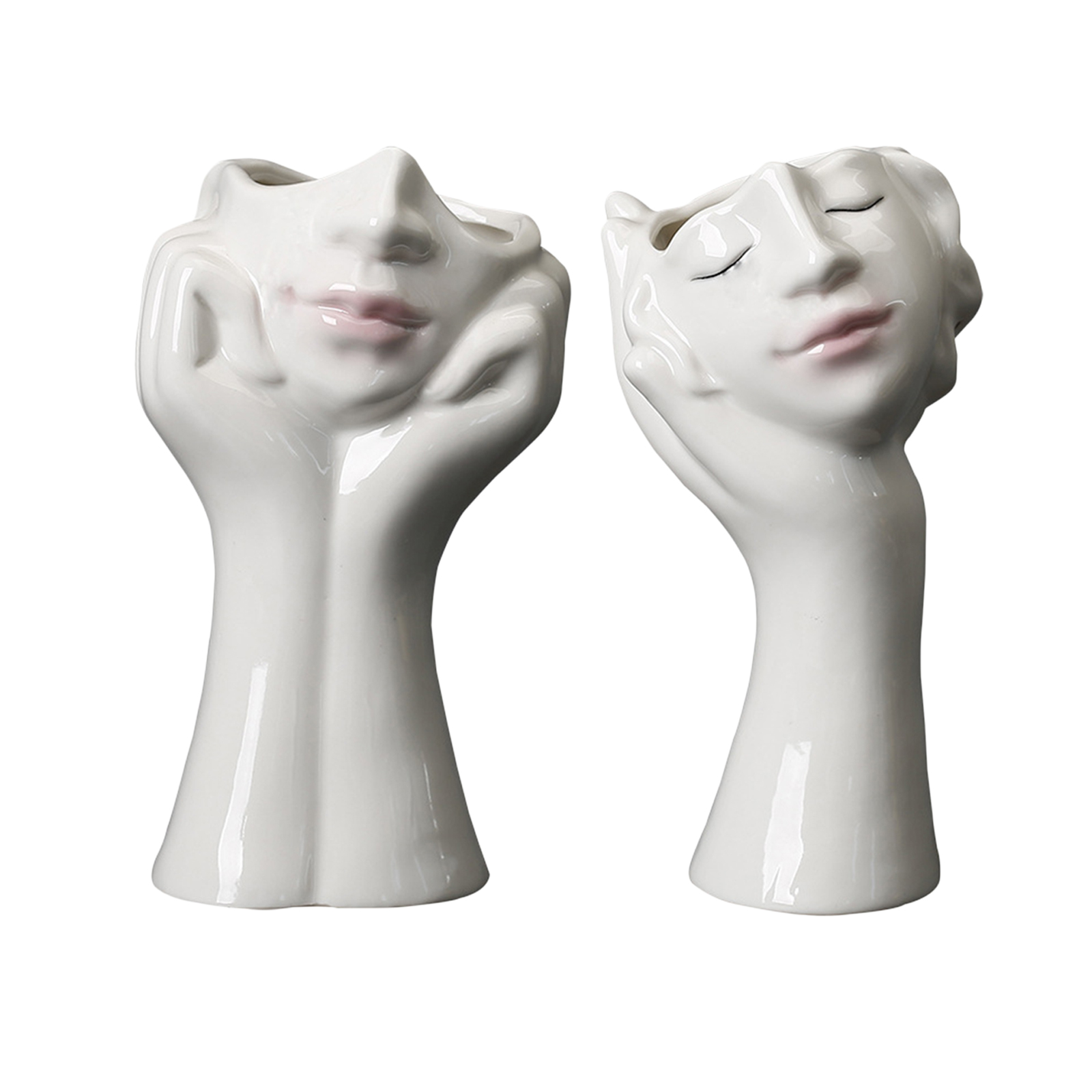Lady Face Head Planter Vase Flowers Arrangement Vase Flowers Succulent Pots Garden Ornament Portrait Jars
