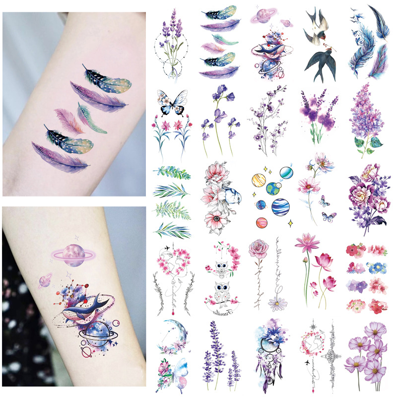 105 60mm Su Gecirmez Simulasyon Tuy Balina Cicek Bel Kalca Bacak Buzagi Dovme Seti Erkekler Kadinlar Seksi Diy Gecici Dovmeler Cikartmalar Temporary Tattoos Aliexpress