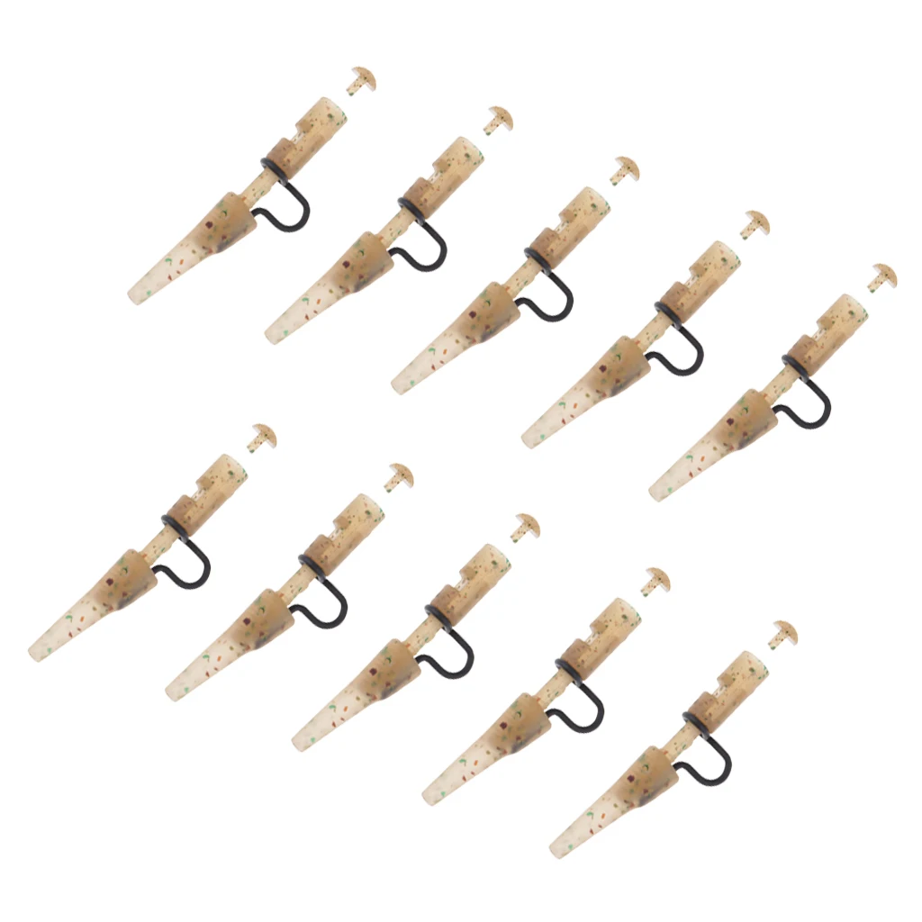 10pcs Carp Fishing Heavy Duty Lead Clips & Tail Rubber Fishing Accessories High