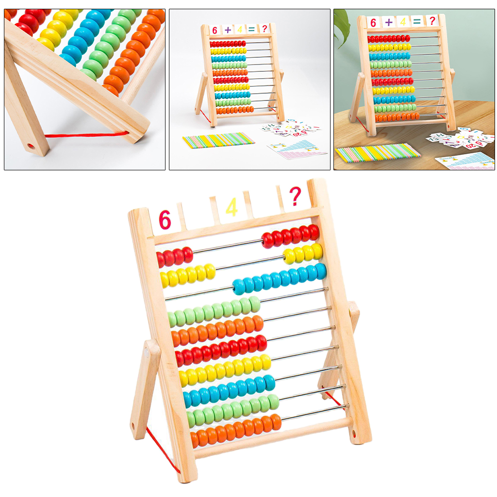 Wooden Abacus Calculating Beads Counting Number Baby Math Toy Wooden Abacus Small Numbers Counting Calculating Beads