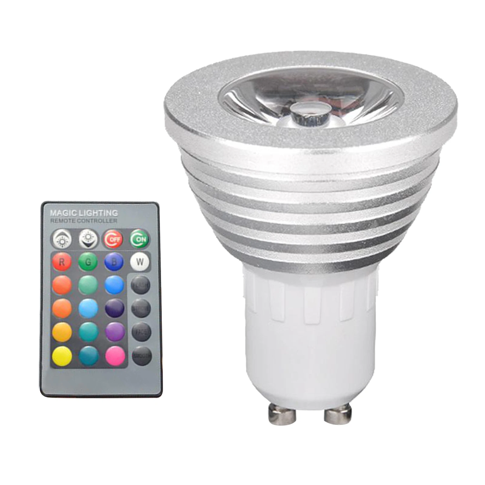 GU10 LED Light Bulb 3 Watt Color Changing RGB Dimmable LED Light Bulbs with Remote Control