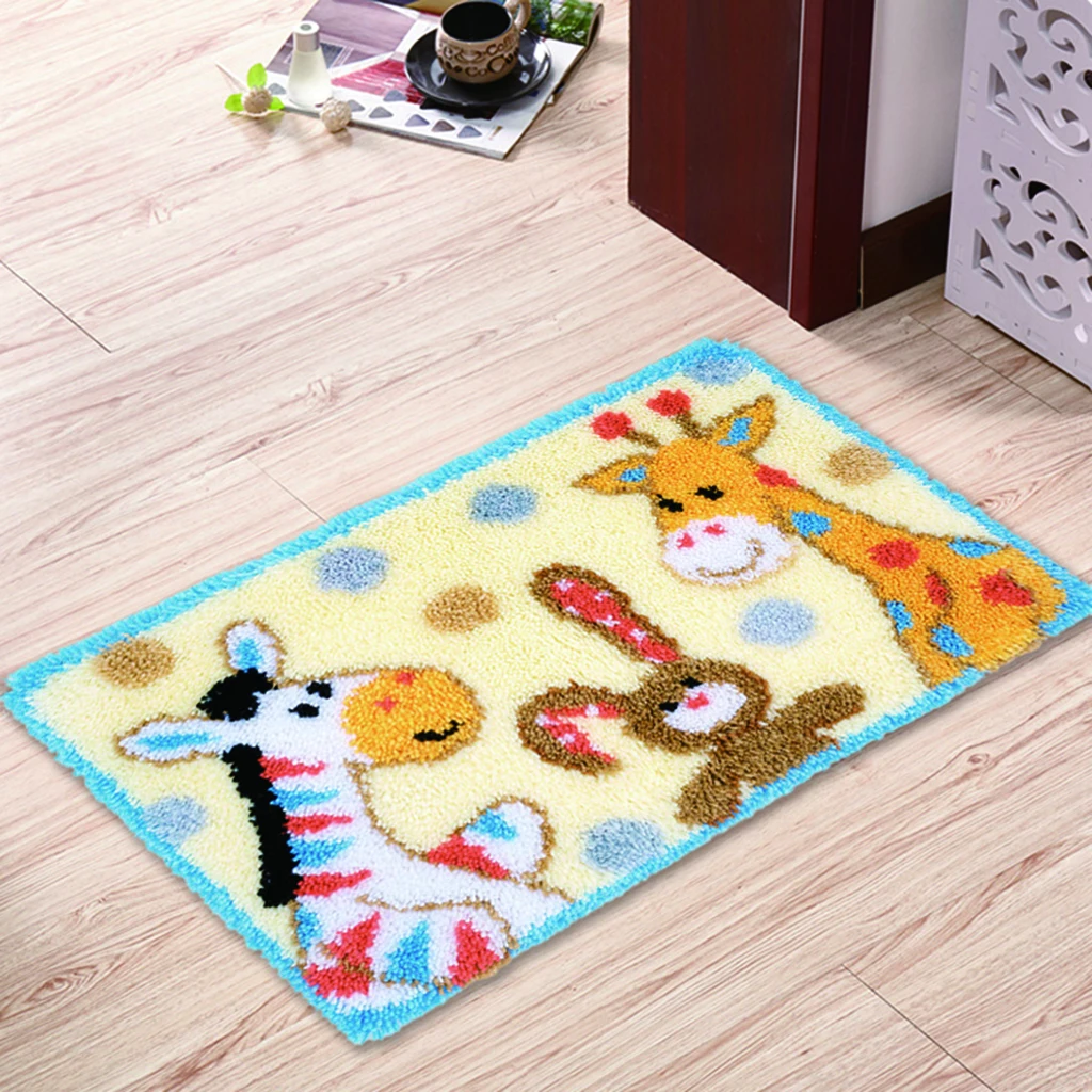 Animal Pattern Carpet Latch Hook Kit Embroidery Package DIY Needlework Craft