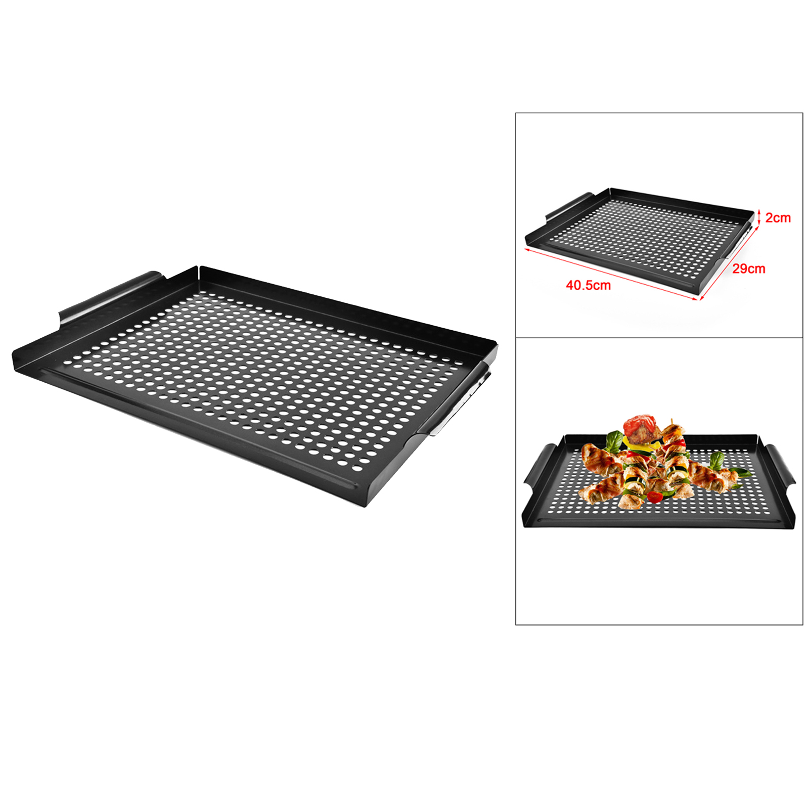 Large Baking Tray Oil Non-stick Baking Dish Seafood Bread Drip Oil Hole Bakeware BBQ Rectangle Kitchen Accessories