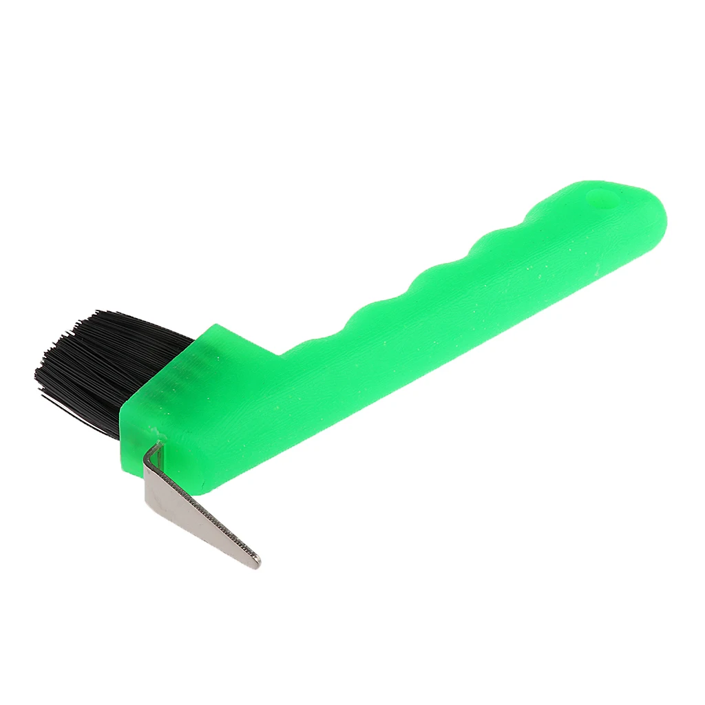 Hoof Pick with Brush Horse Grooming Equipment Tool Green Pink Blue Fluorescent Yellow