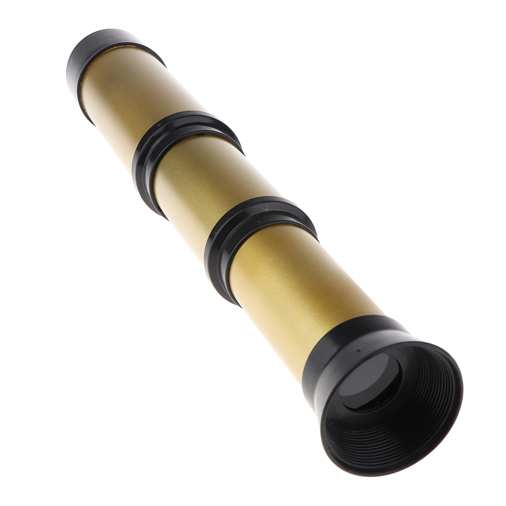 Handheld Telescope with Wooden Box - Pirate Navigation - High Power Monocular for Bird Watching Game Travel -Golden