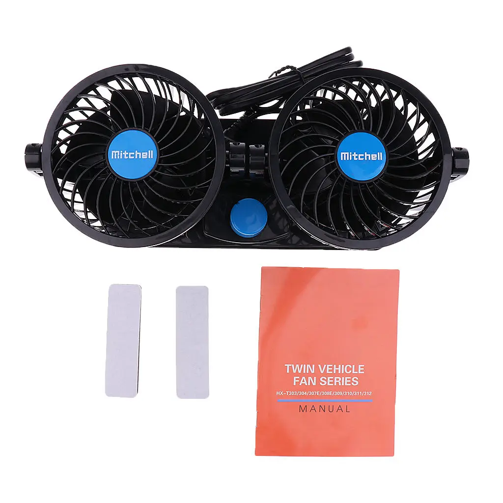 Car Truck Fan 12V 360° Rotating 2 Speed Strong Wind Fan Air Conditioner