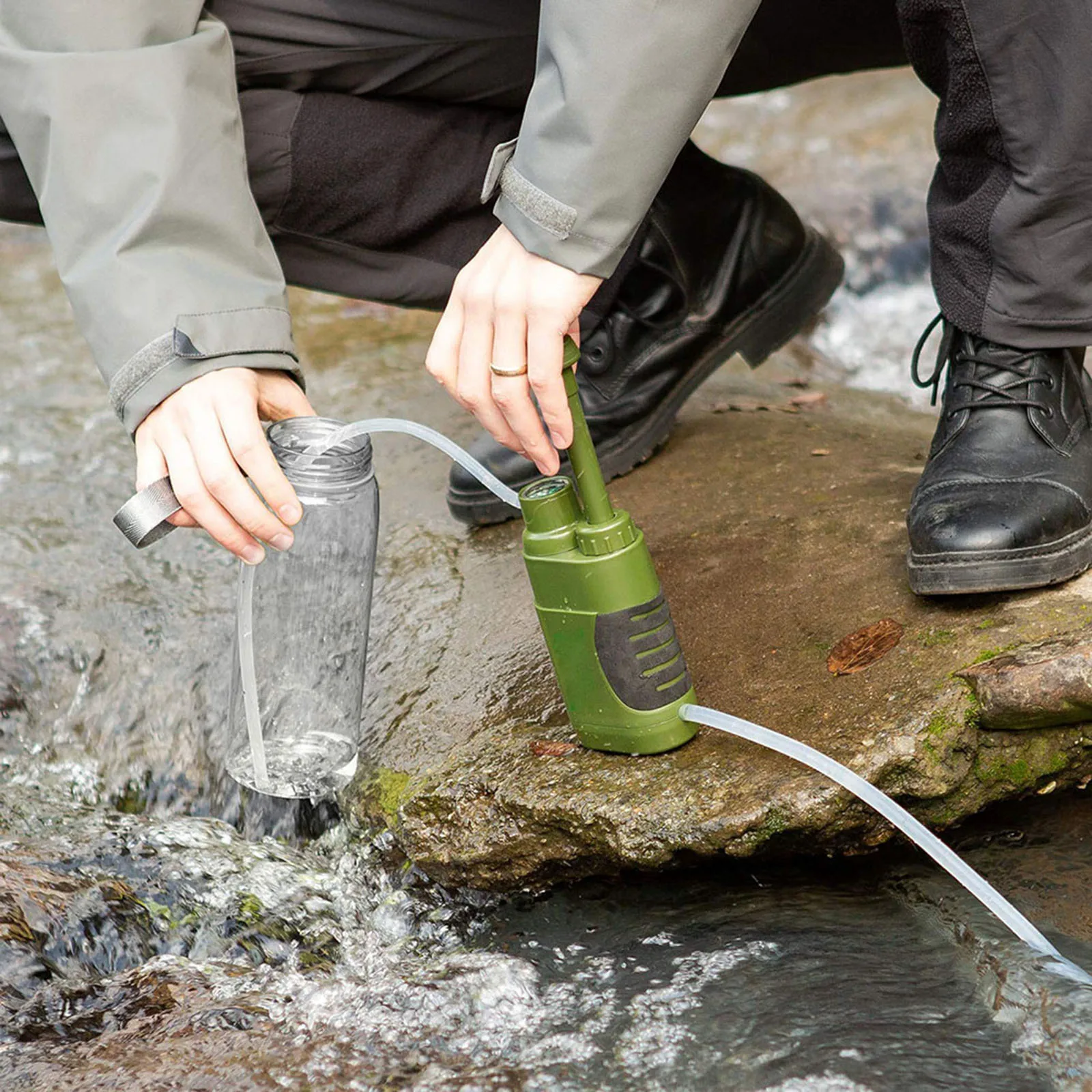 Outdoor Survival Water Filter Personal Purifier Filtration Emergency Gear,