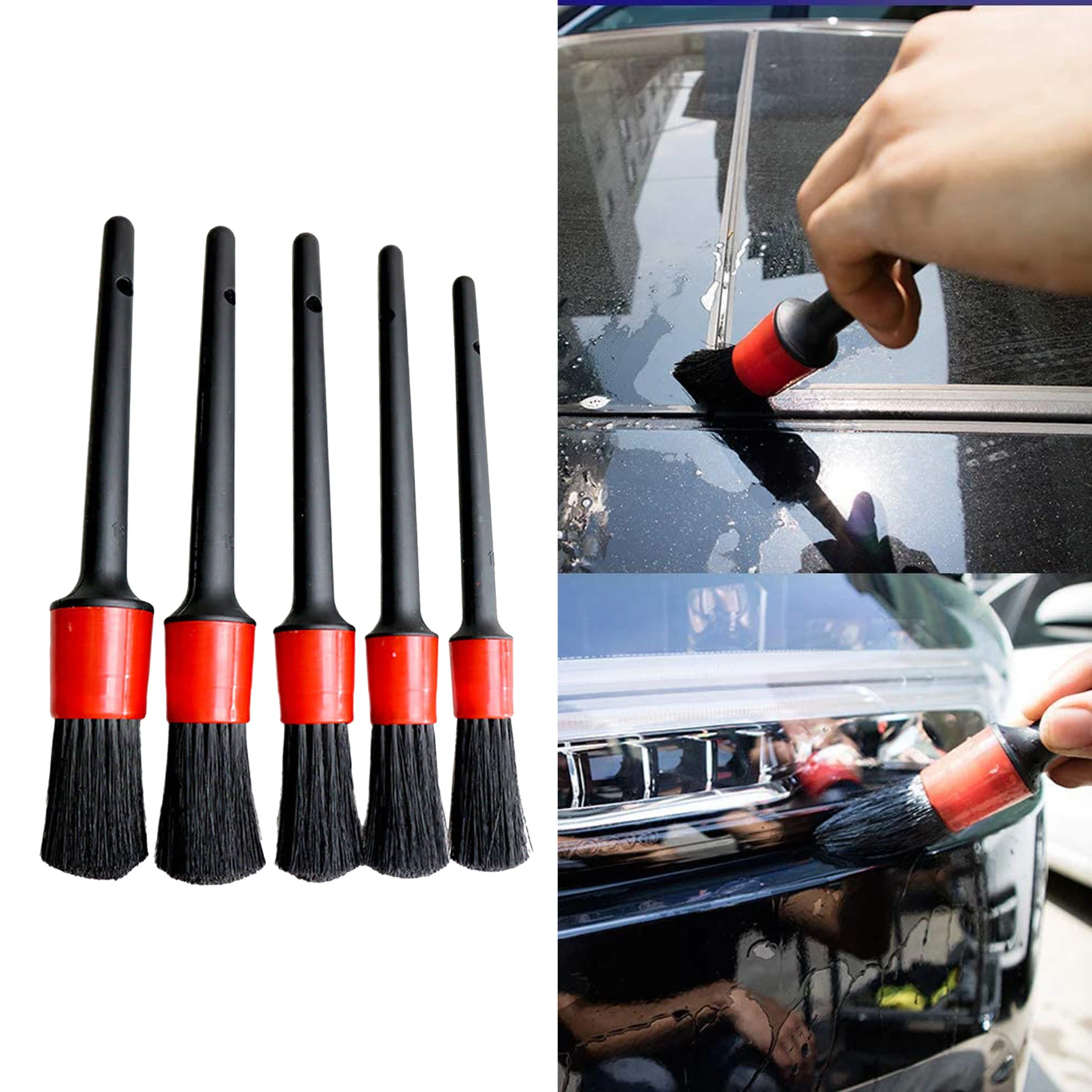 Multi-Purpose Car Detailing Brush Kit Vehicle Automotive Flexibler Bristles for Wheel Detail Clean Brush Tool