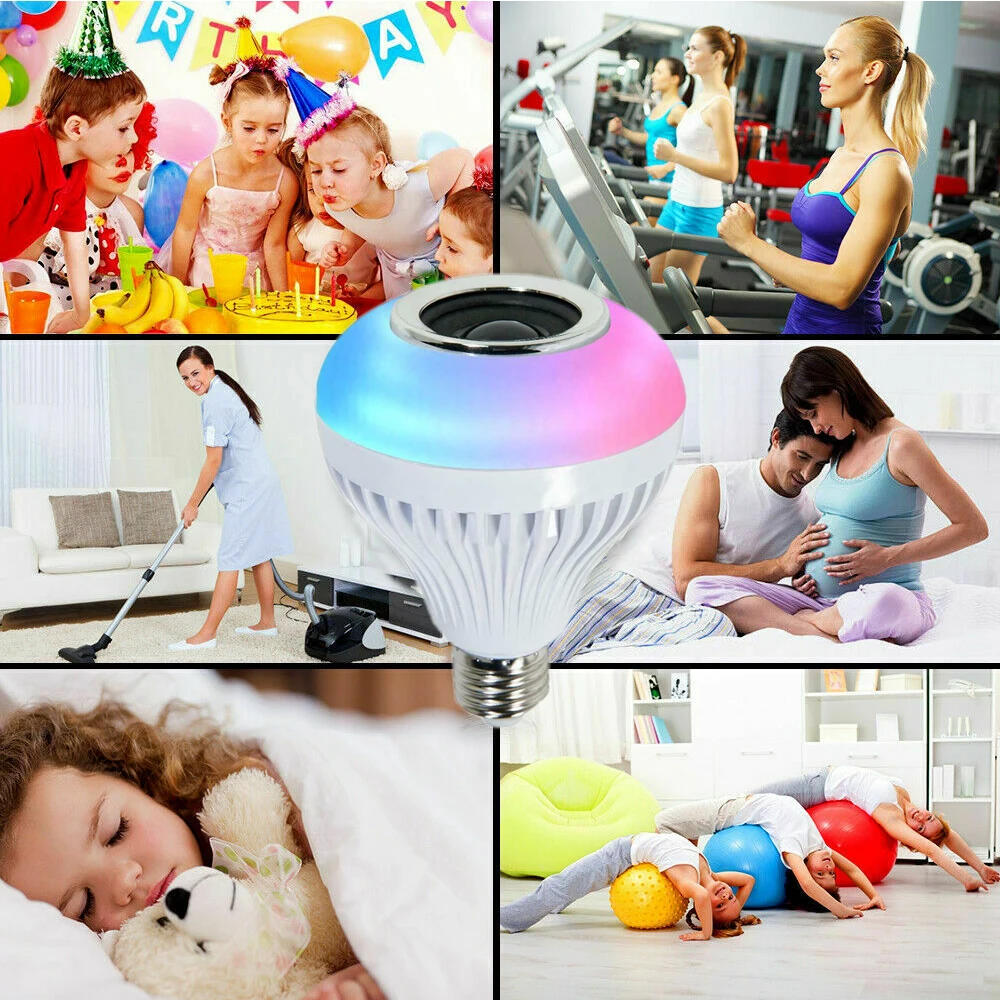 5-7W Wireless Bluetooth Speaker Lamp LED RGB Music Bulb Light E27 Dimmable