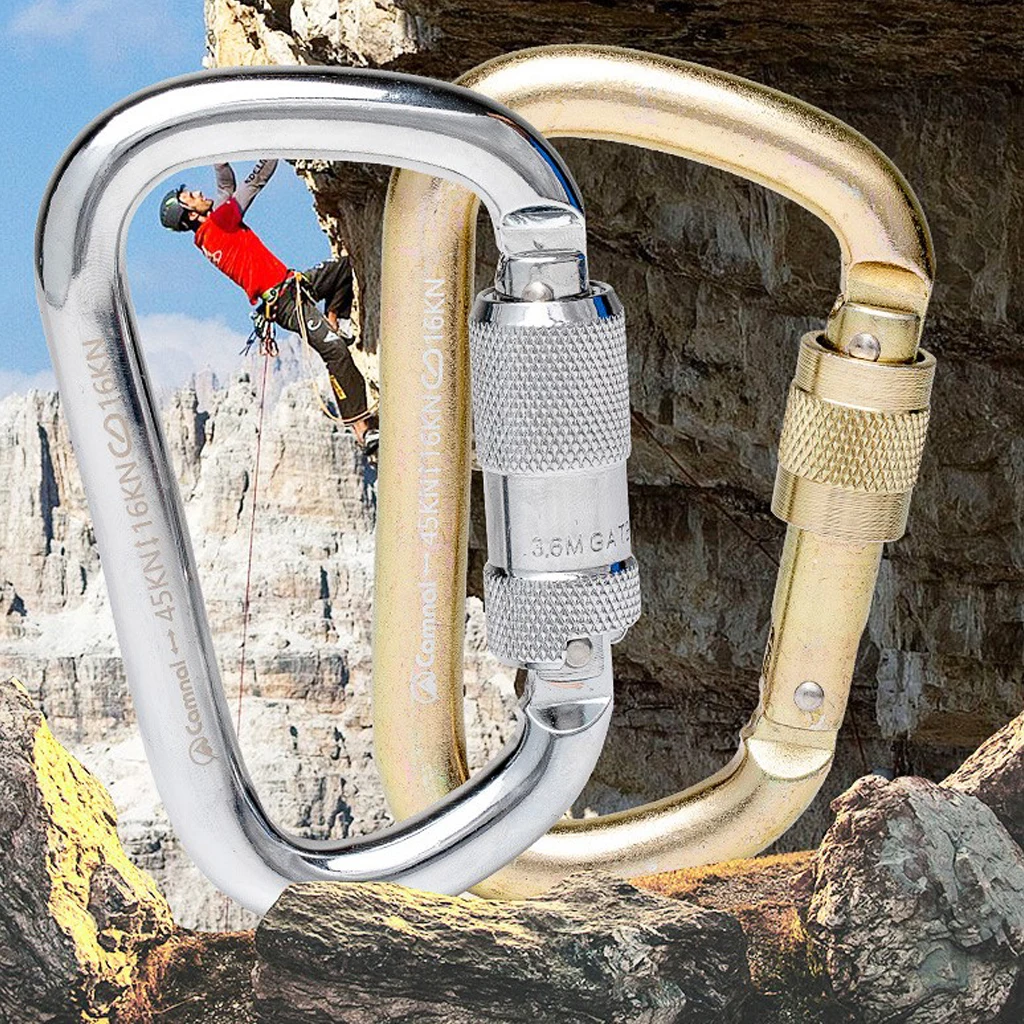 45KN Climbing   Twist Gate Carabiner Main Quickdraw Safety Buckle Hook