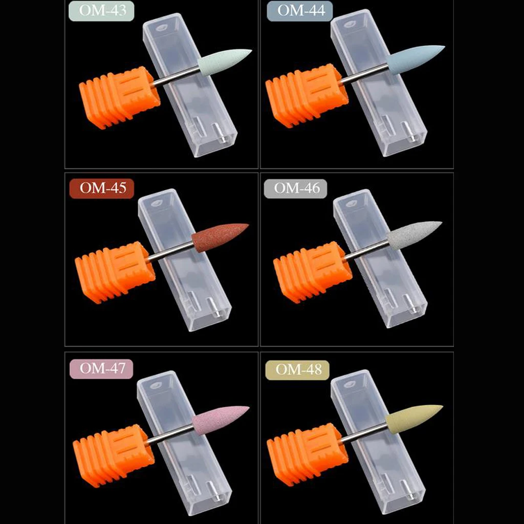 6 Pack Nail Bit Attachments Ceramic Bit, Nail Design Bit Manicure