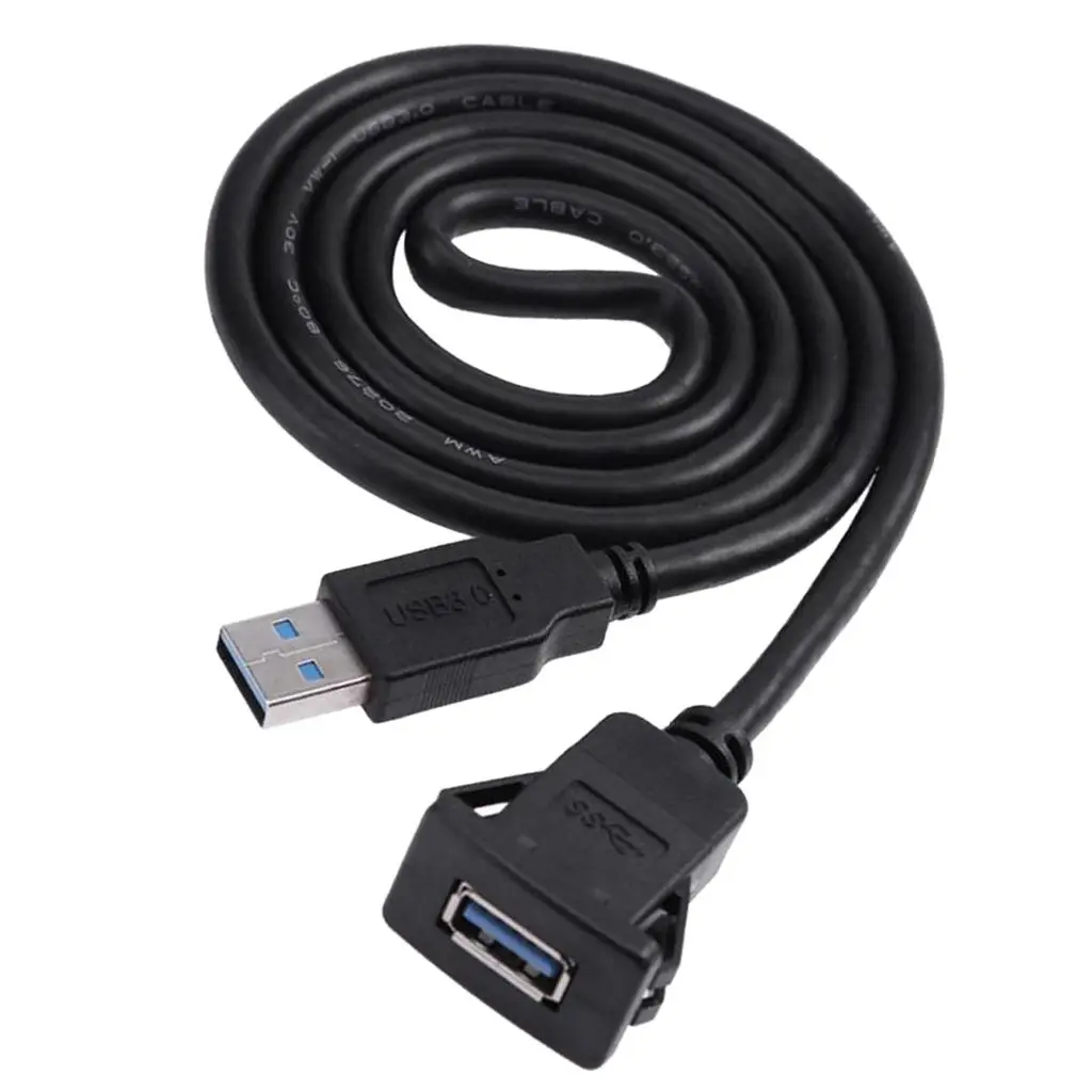 USB 3.0 Mount Cable USB Extension Flush, , Panel Mount Cable, for Car, Boat, Motorcycle and More (3.3ft/1m)