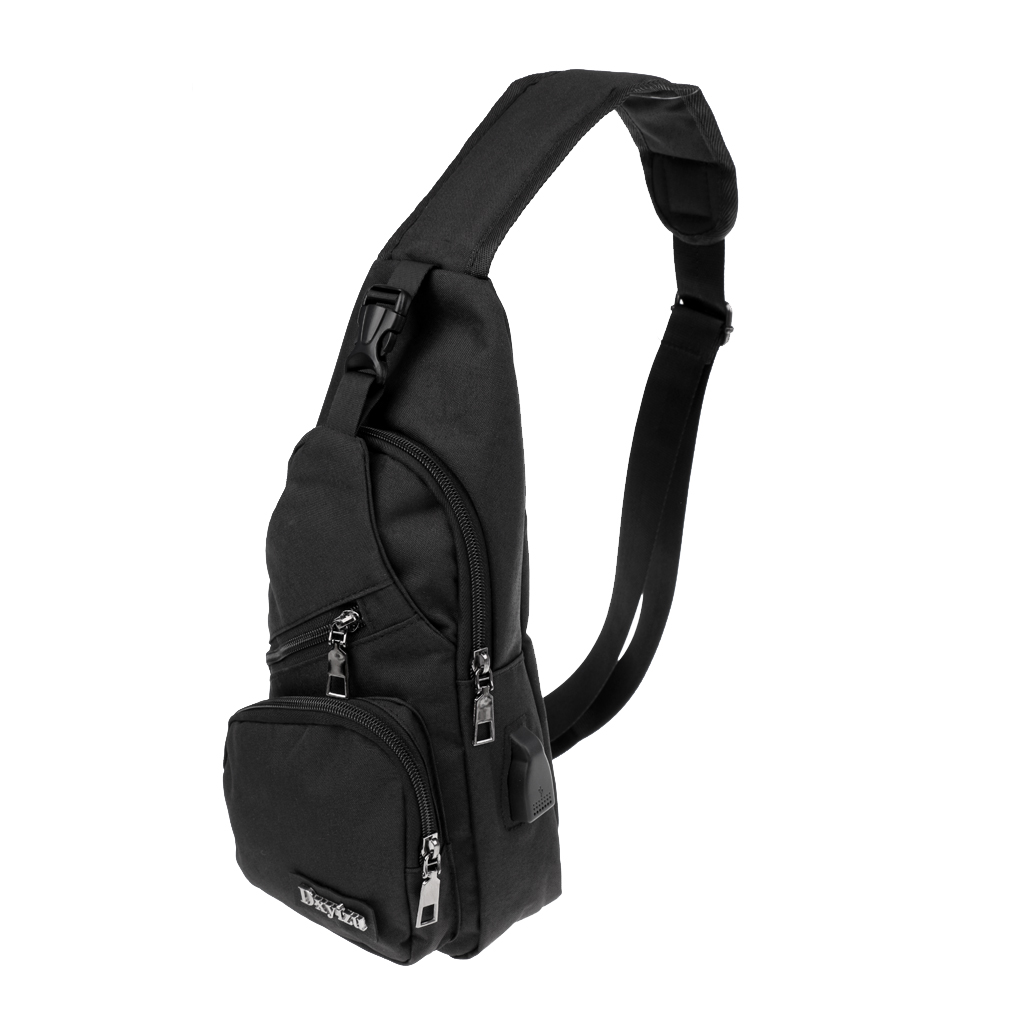 Sport Sling Shoulder Cross Body Chest Pack Bag With USB Charging Port
