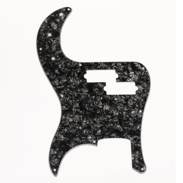 3-Ply 9 Holes Bass Guitar Pickguard Anti-Scratch Plate Guard for Precision Bass PB Electric Bass Parts- Black Pearl