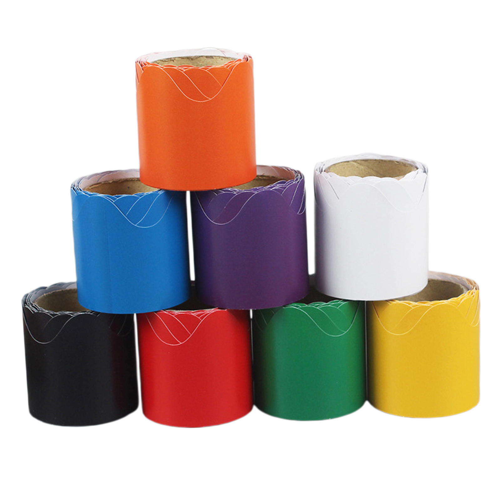 8 Roll Scalloped Border Trim, Bulletin Borders Stickers Decoratve Borders for Bulletin Board/Black Board, Classroom Decoration