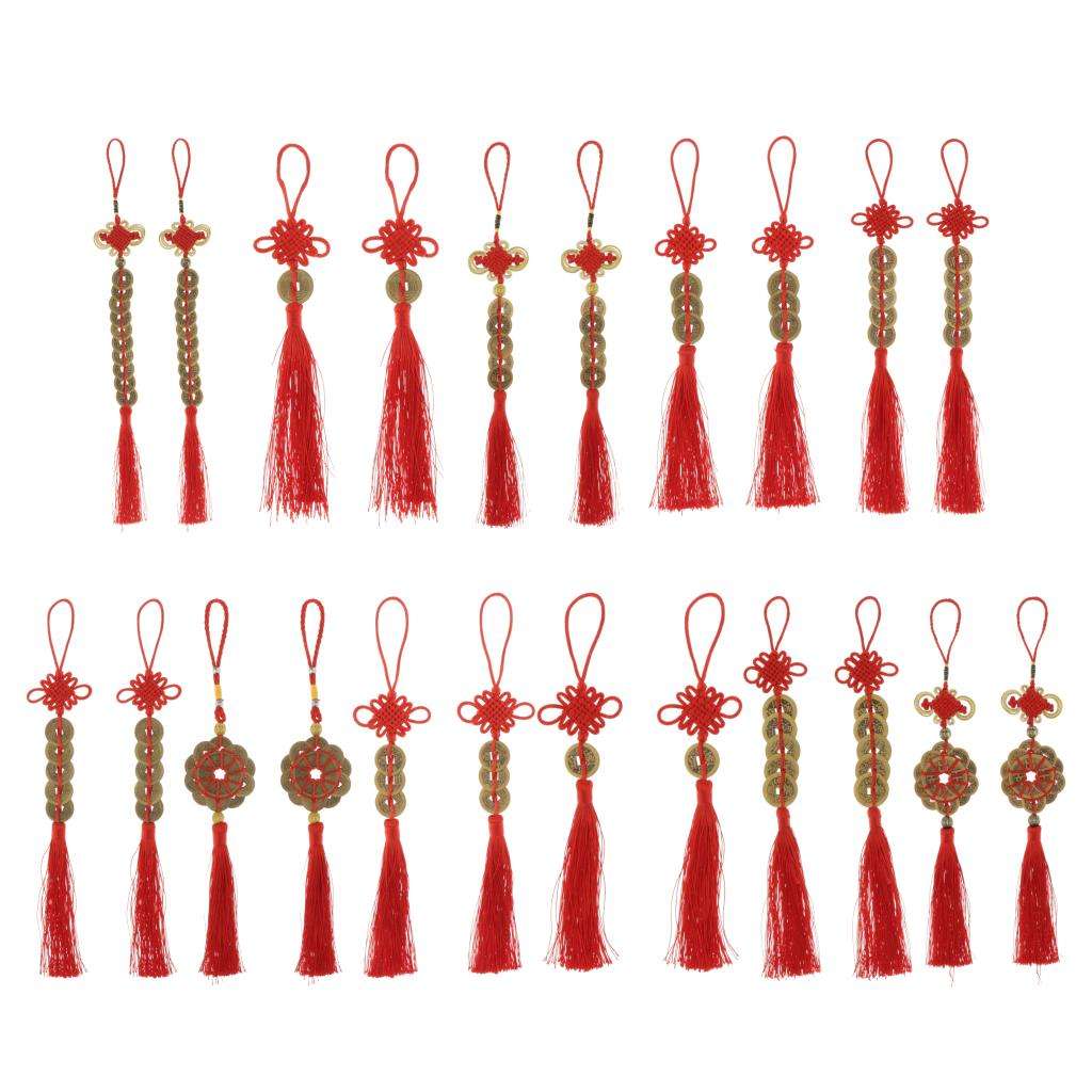 Qing  Chinese Knot Good Luck Coins Fortune Auspicious Lucky Car Decor