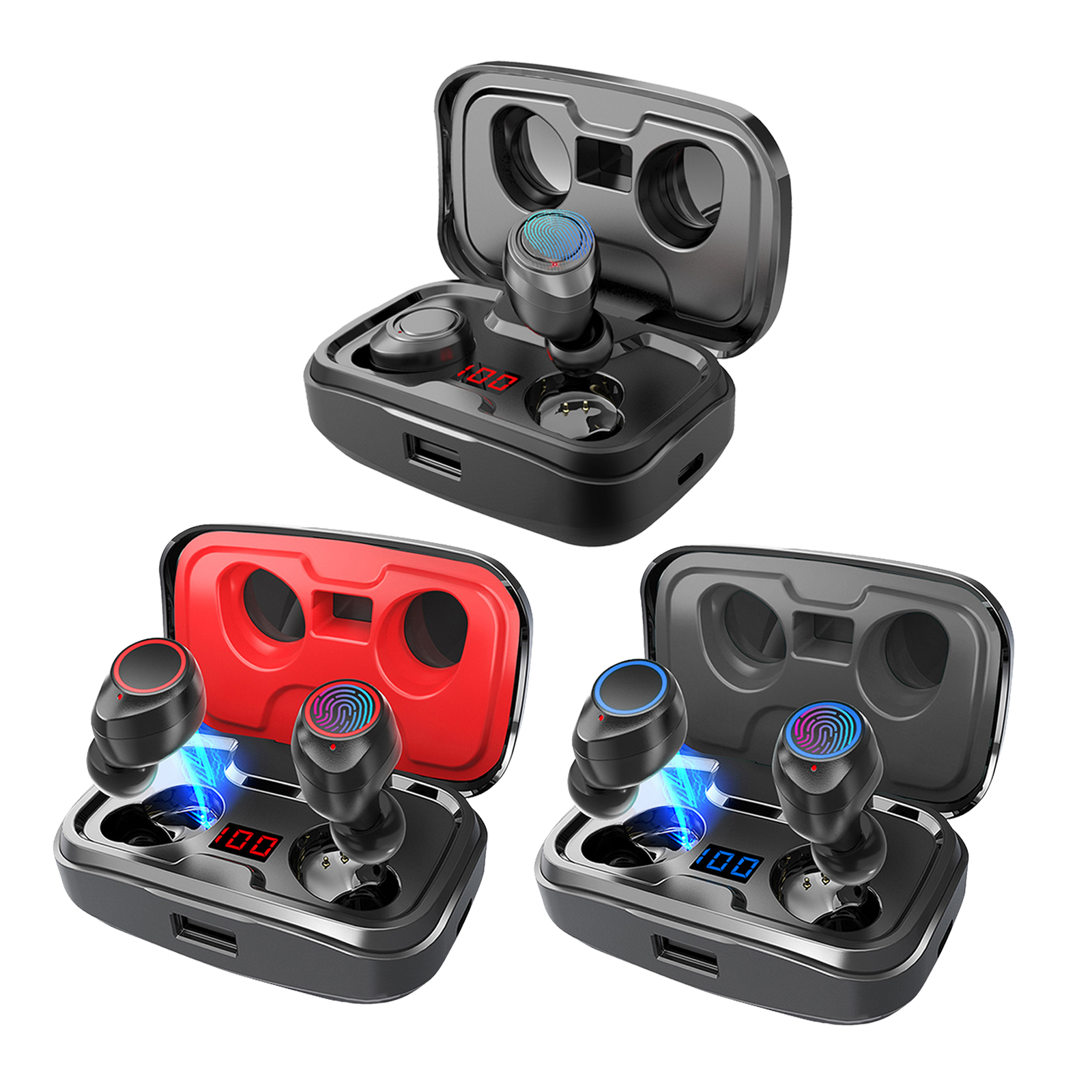 Waterproof Bluetooth TWS Earbuds Headphone Headsets Earphones 3500mAh w/Mic