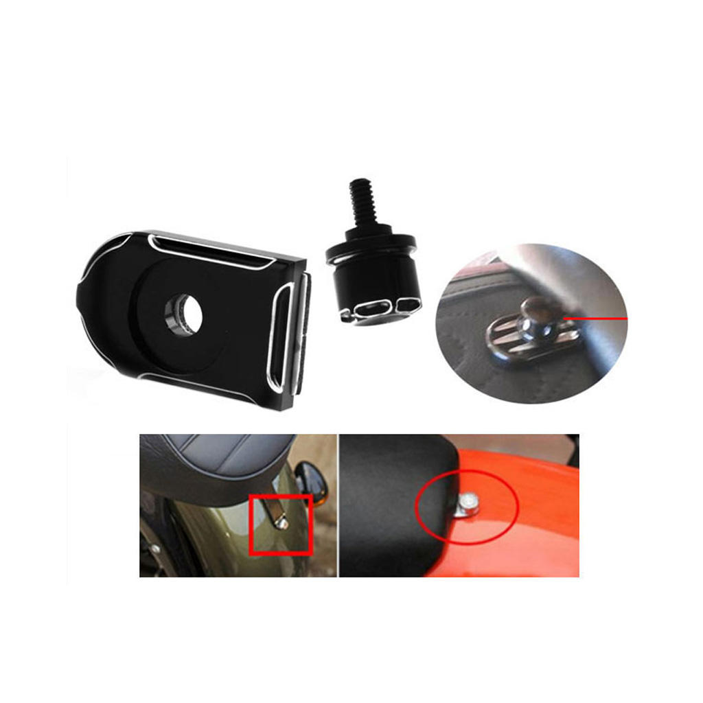 Rear Fender Seat Bolt Tab Screw Mount Edge Cut Knob Cover For Harley Models with 1/4-20 Thread A Type