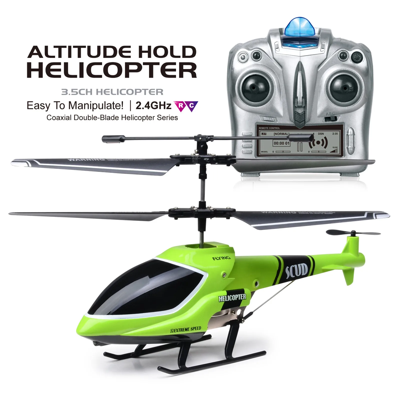 Altitude Propel 2 CH Wireless RC Easy Fly Indoor Helicopter beginner Silver 8+ 