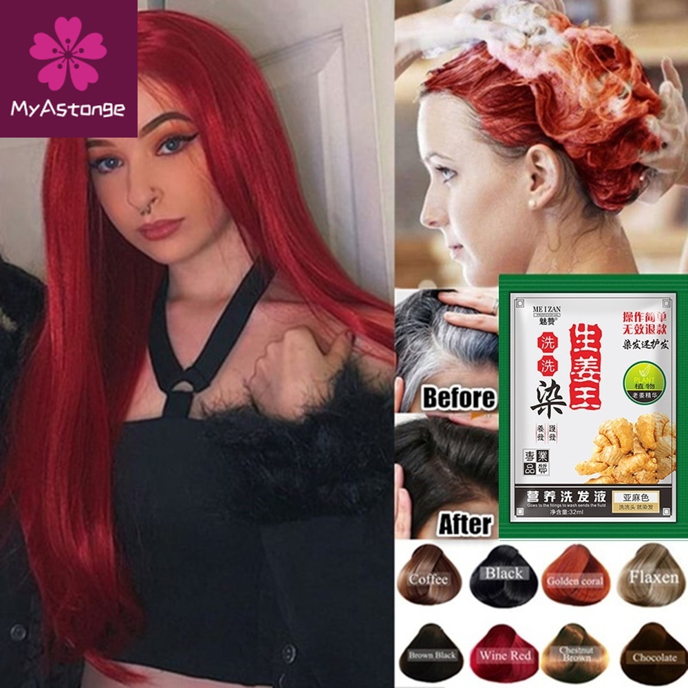 Best of 1 Pcs Fashion Mild Formula 5 Minutues Instant Hair Dye Ginger Extracts White Hair Into Black Hair Shampoo Easy To Use Hair Care Reviews & Tips