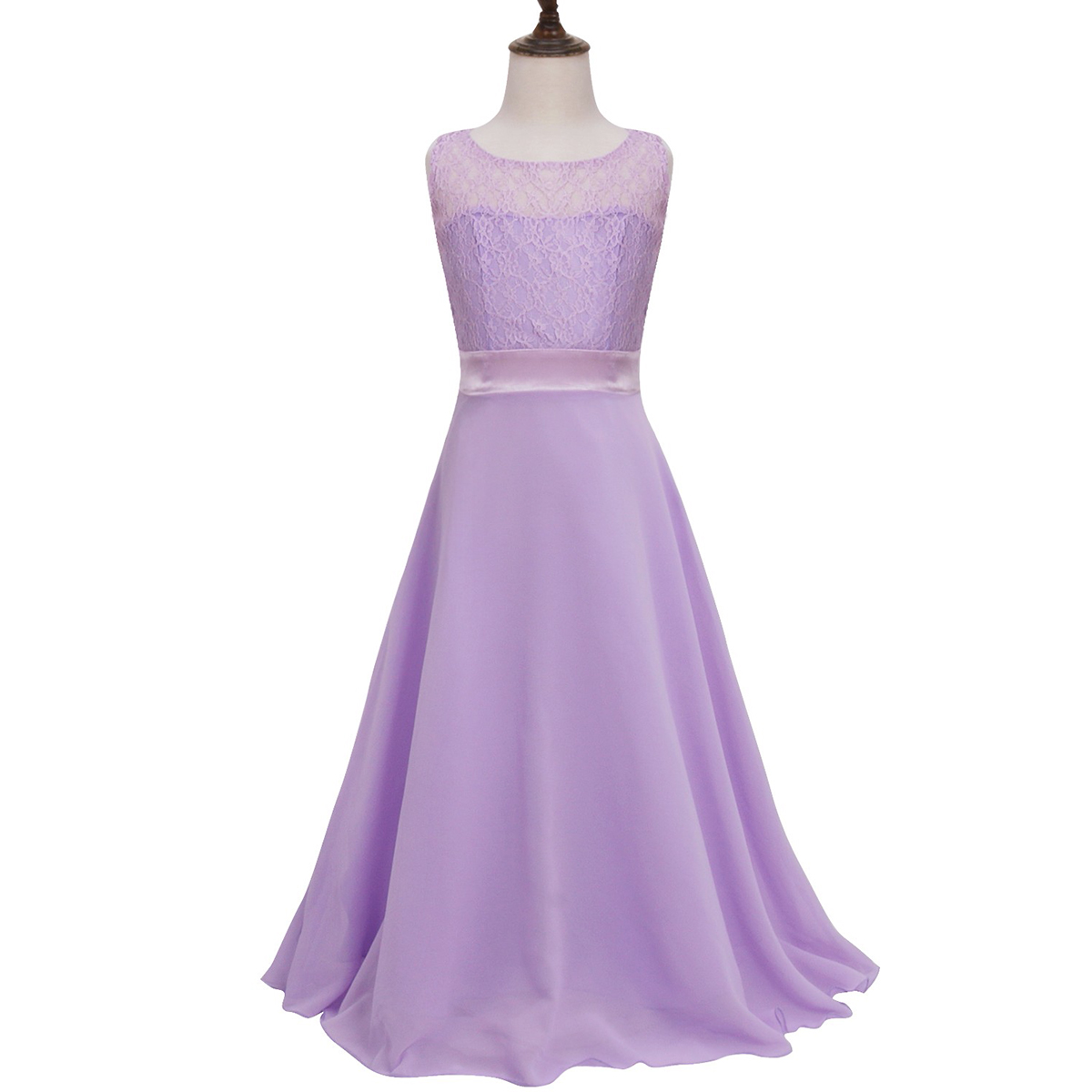 Kid Elegante Brautjungfer Blume Mädchen Kleider Für Mädchen Abend Party Hochzeit Kleid Teenager Kinder Lange Prinzessin Kleid 4-14 jahr – Detail 4