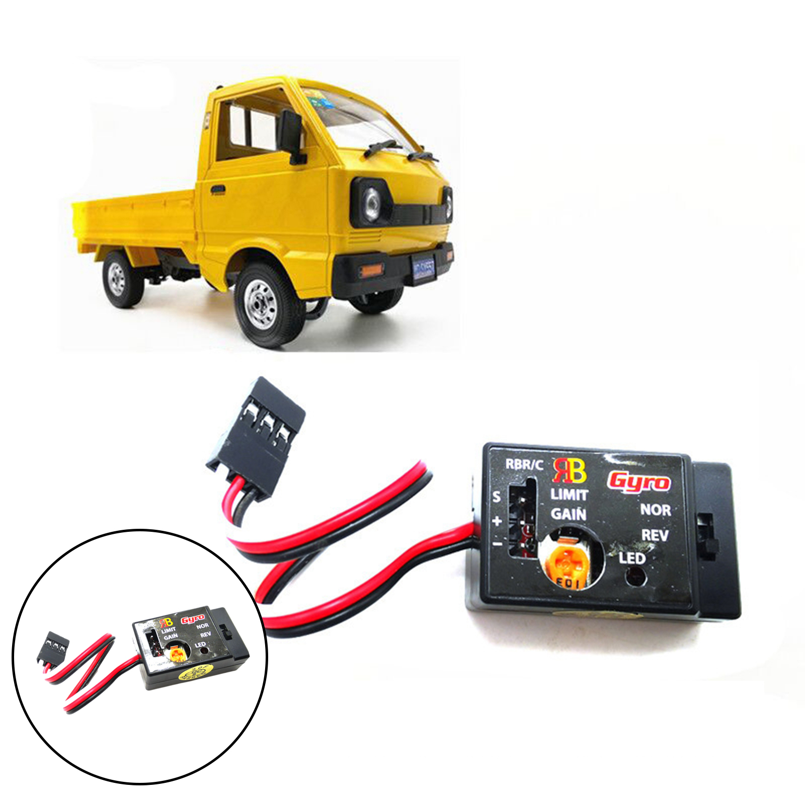 SMM System Sensitivity Drive Drifting Gyro Module Mini Gyro Control Gyro 4-6V Replacement for WPL D12 Racing Car Truck Upgrade