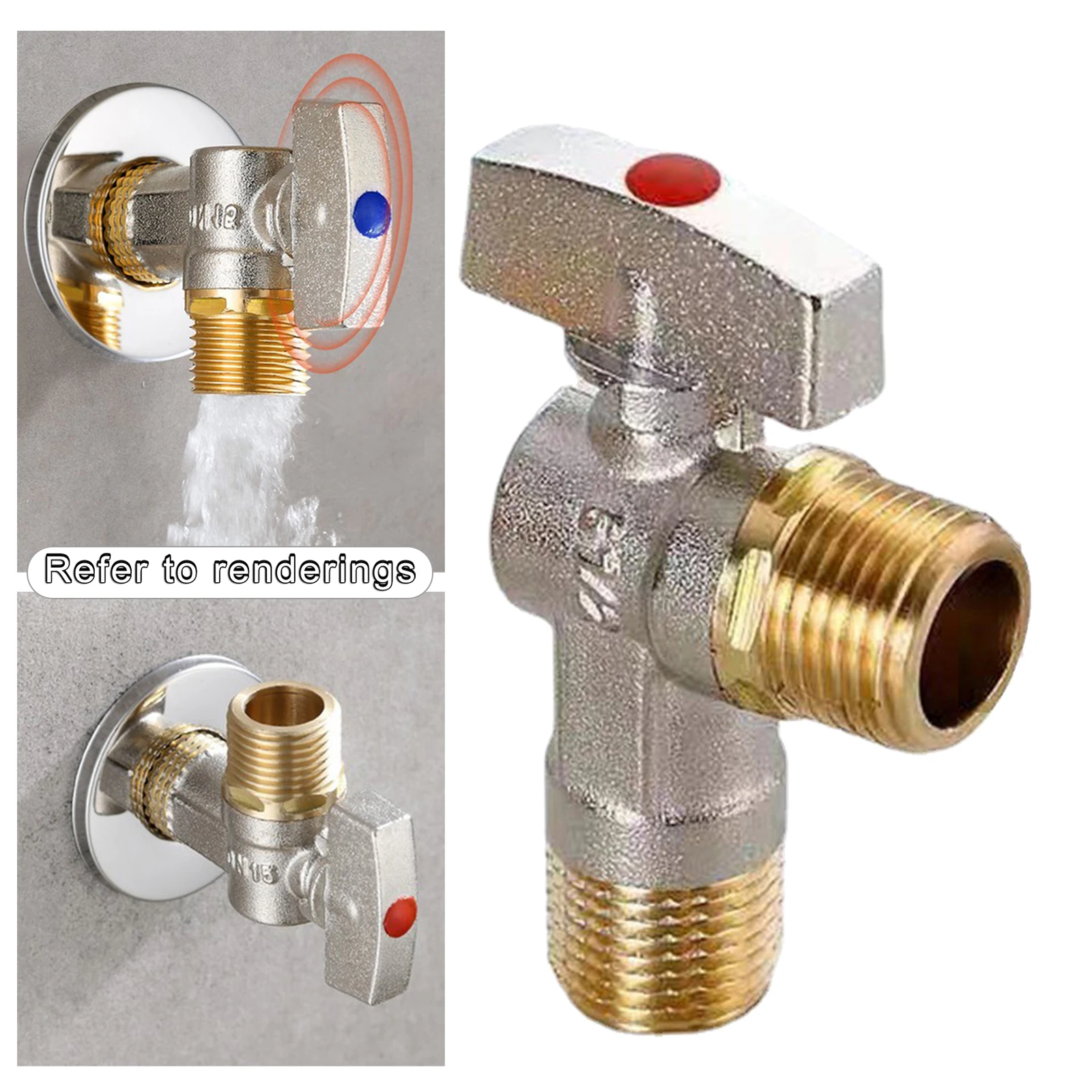 Brass Flow Angle Value Plumbing Fitting Triangle Valve Water Valve Angle Stop Valve for Faucet Bathroom Toilet Sink