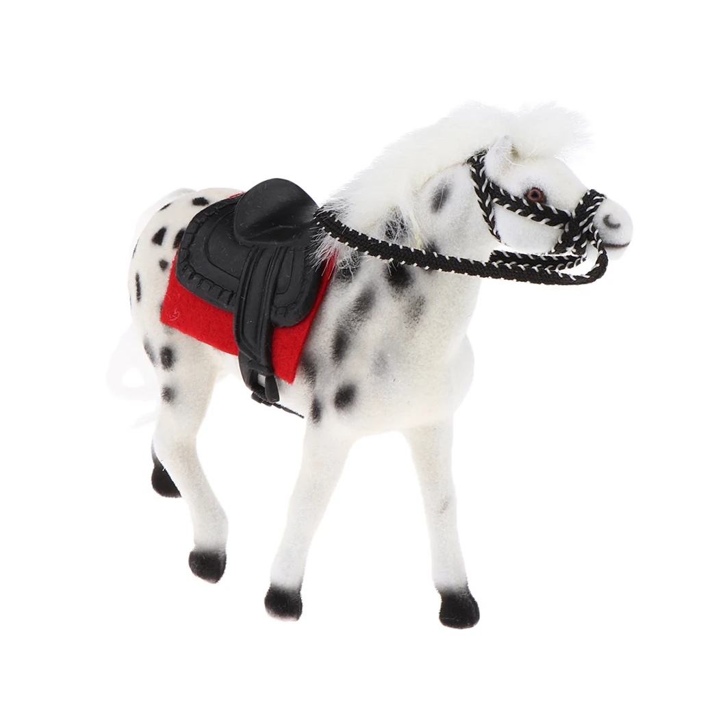 Dollhouse Mini Horse Realistic Pony Animal Figure 1/12 Dollhouse Accessory