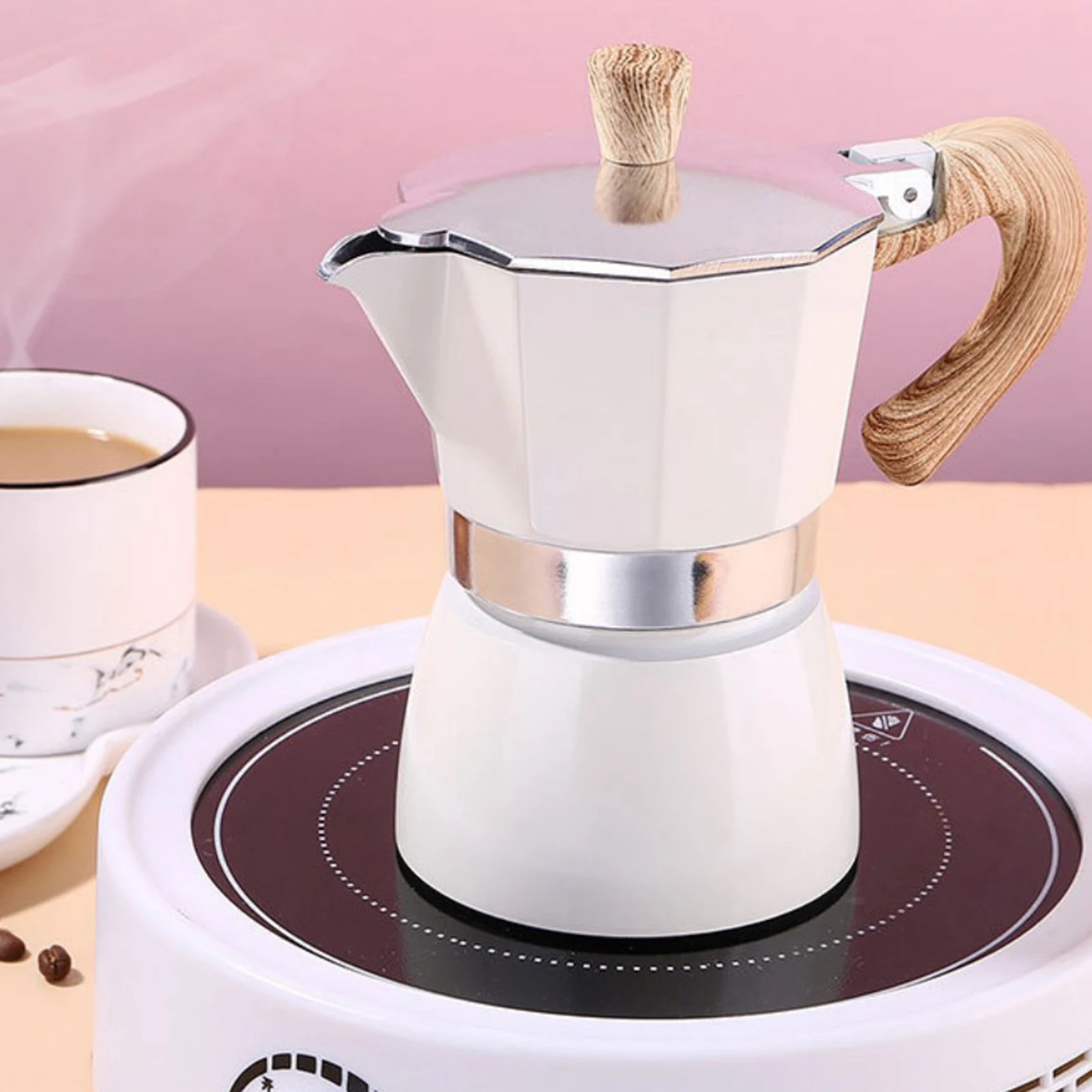 Aluminum Mocha Coffee Maker Portable Percolator Home Office Mocha Pot Espresso Maker 3Cups/6Cups Easily Wash & Clean Aluminum Mocha Coffee Maker Portable Percolator Home Office Mocha Pot Espresso Maker 3Cups/6Cups Easily Wash & Clean