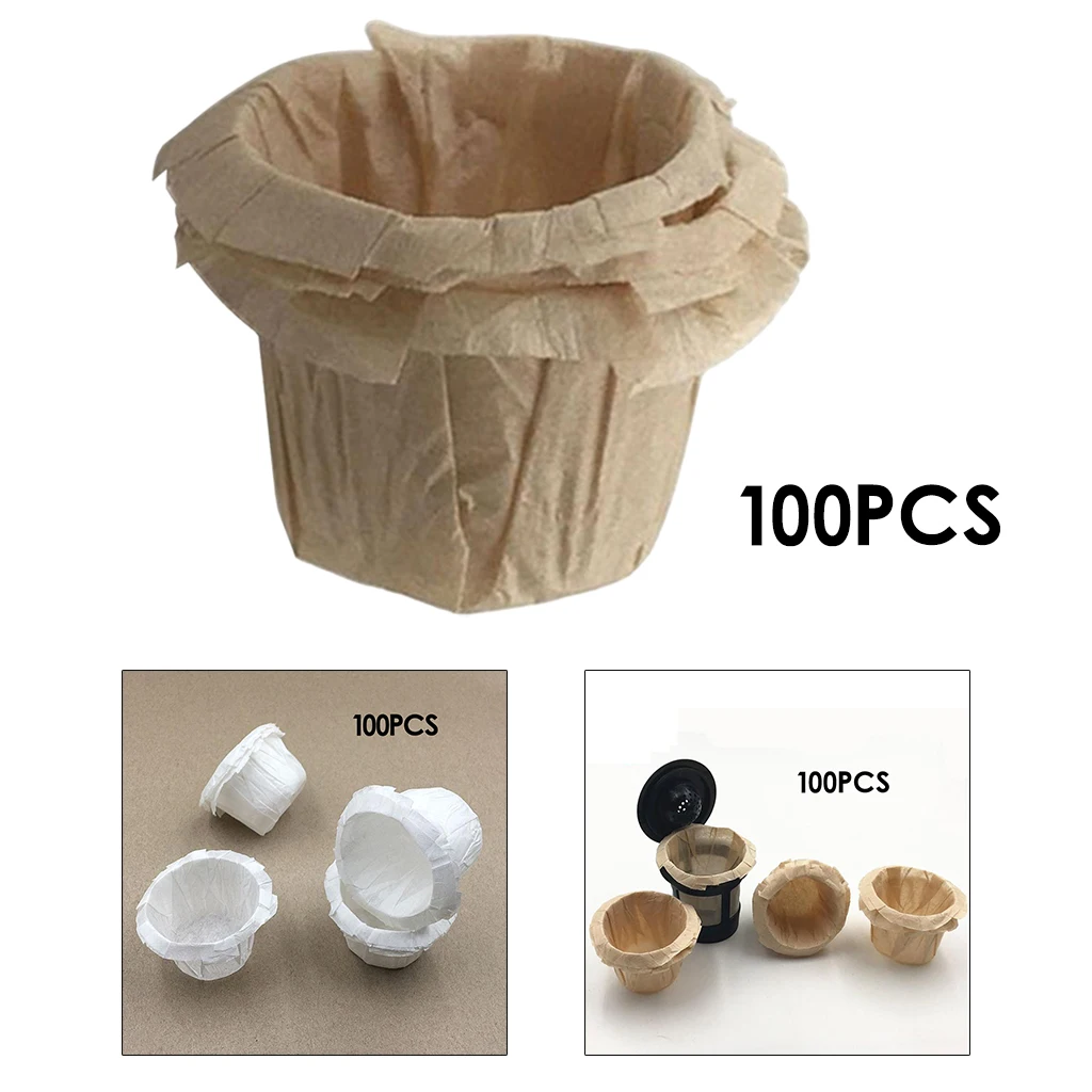 100x Coffee Dper Coffee Paper Strainer Coffee Filter Paper Unbleached for Keurig K-Cup D Coffee Replacement