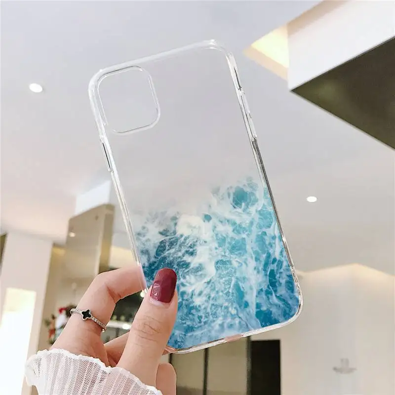 iphone 13 pro max wallet case The sea Water wave Waves Phone Case Transparent for iPhone 6 7 8 11 12 13 s mini pro X XS XR MAX Plus SE cover funda best case for iphone 13 pro max