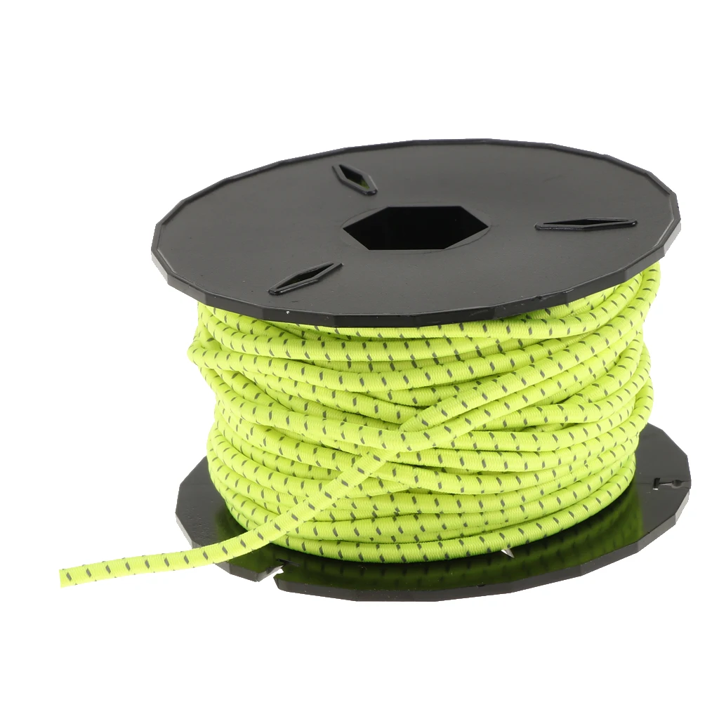 Green Round Elastic Bungee Rope Shock Cord Tie Down Trailers Roof Rack Boats B 