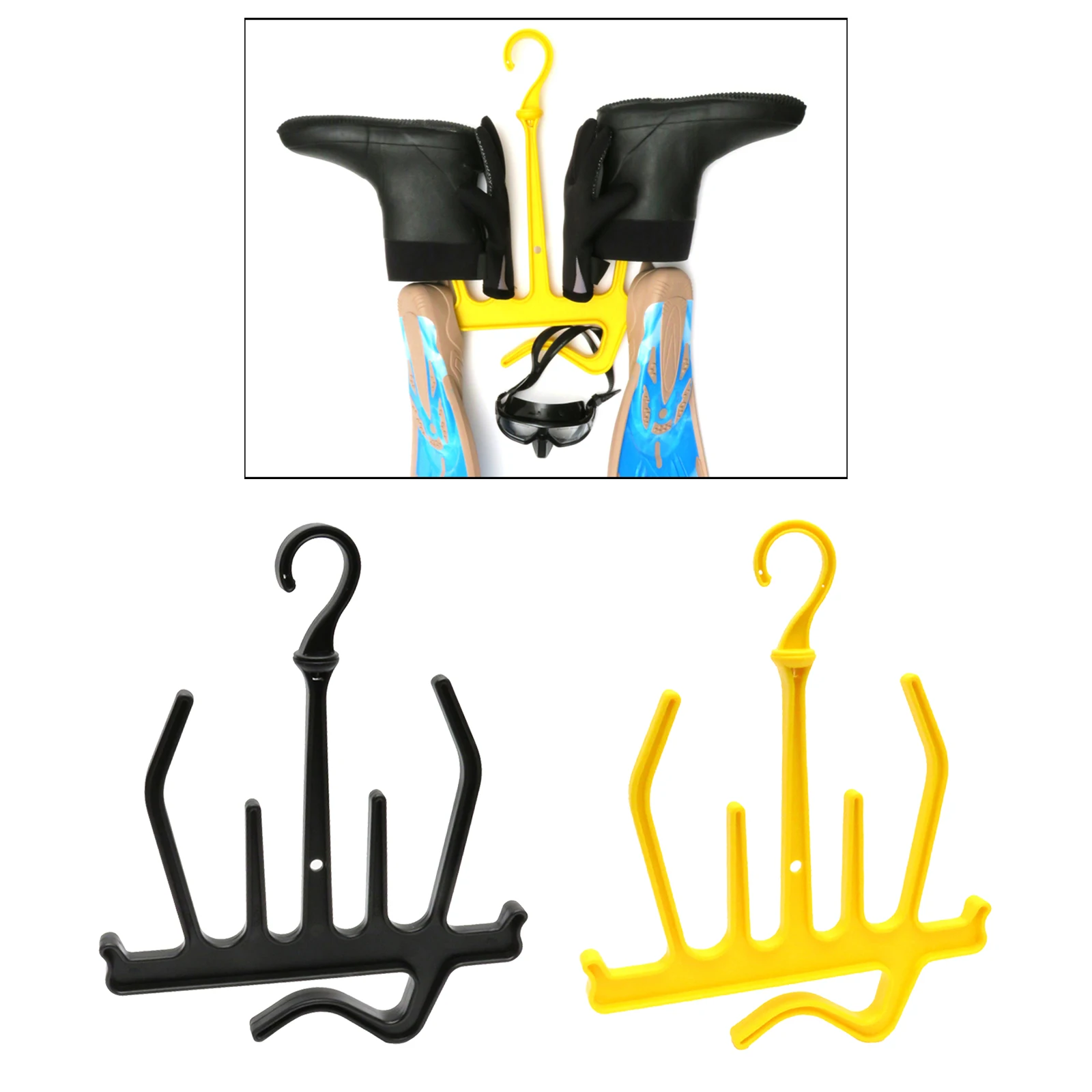 PP Diving Hanger Suit Boots Fast Drying Drain Hangers Surfing Wetsuit Gear Swimming Wetsuit Hanger Black/Yellow