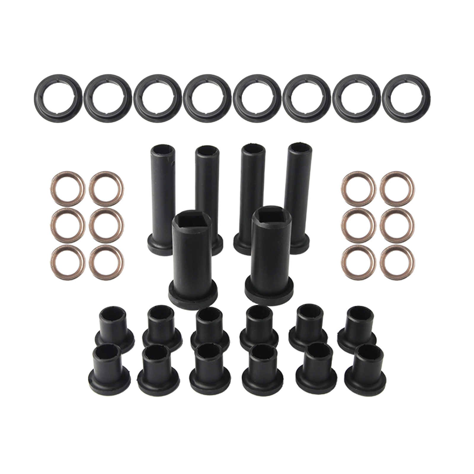 38pcs Rear  Bushings Kit Including A-Arm Short and Long Bushings Bushing Stabilizer Tubes for Polaris Sportsman 700