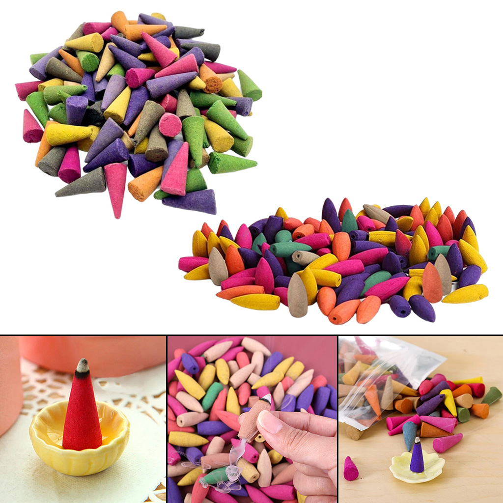 Multi-color Backflow Incense Cones Natural Scents for Home Bedroom Yoga Room Relaxation