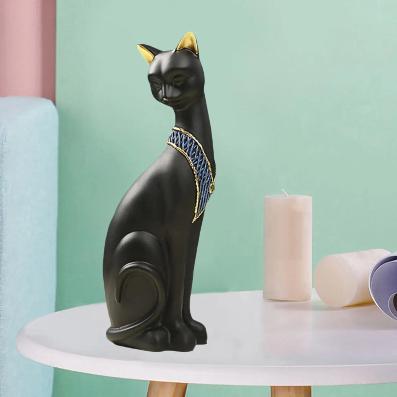 Cute Egyptian Cat Lucky Cat Resin Figurines Statue Toy Desktop Decoration Decor