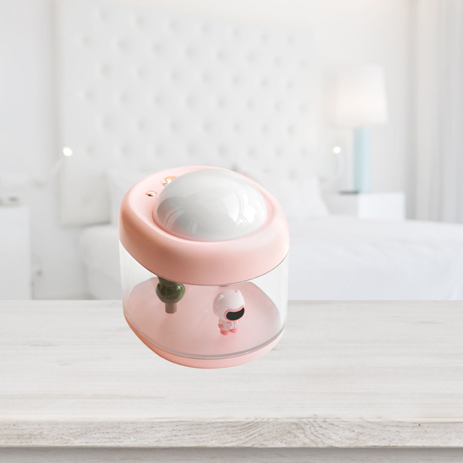 Mini Air Humidifier USB Aromatherapy Rechargeable Silent Night Light with Projector Desktop Cool Mist Humidifier for Office Car