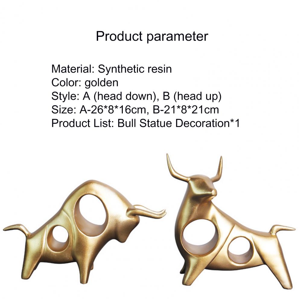Скульптура бык из экологически чистой абстрактной смолы, креативная  долговечная статуя скот, поделки для украшения дома | AliExpress