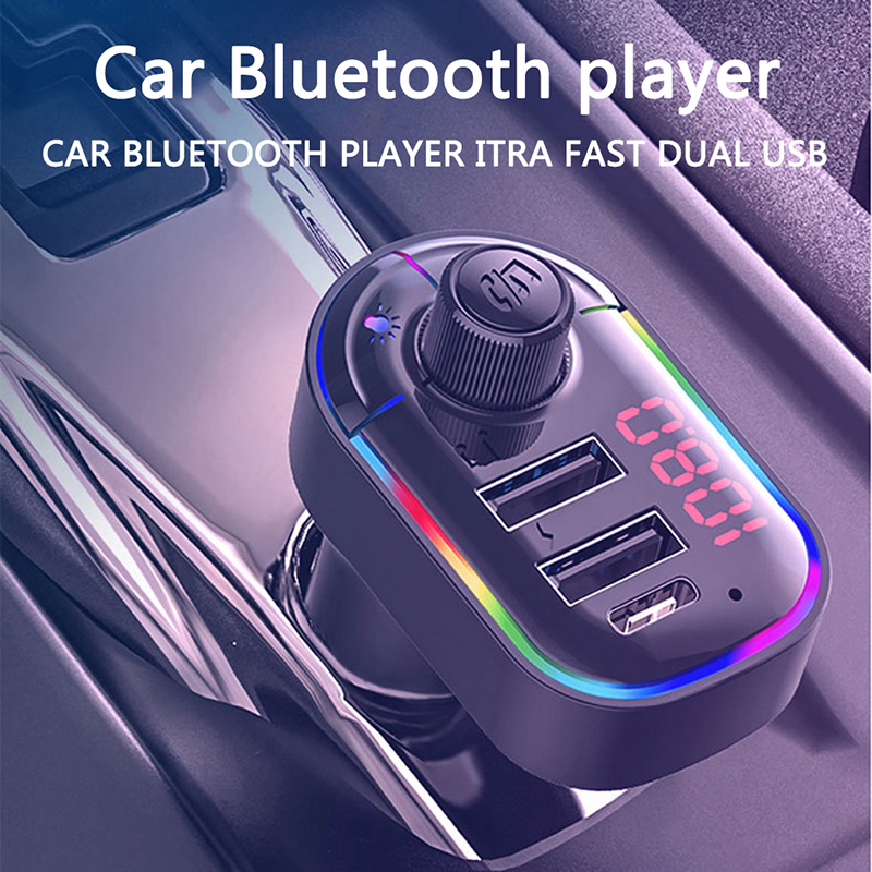 Jogo do Carro do Transmissor de Bluetooth fm com Luz Usb para o Telefone do Carro Colorida Jogador Handsfree Carregador 5.0 pd 1 High Quality Telefonia e Comunicação