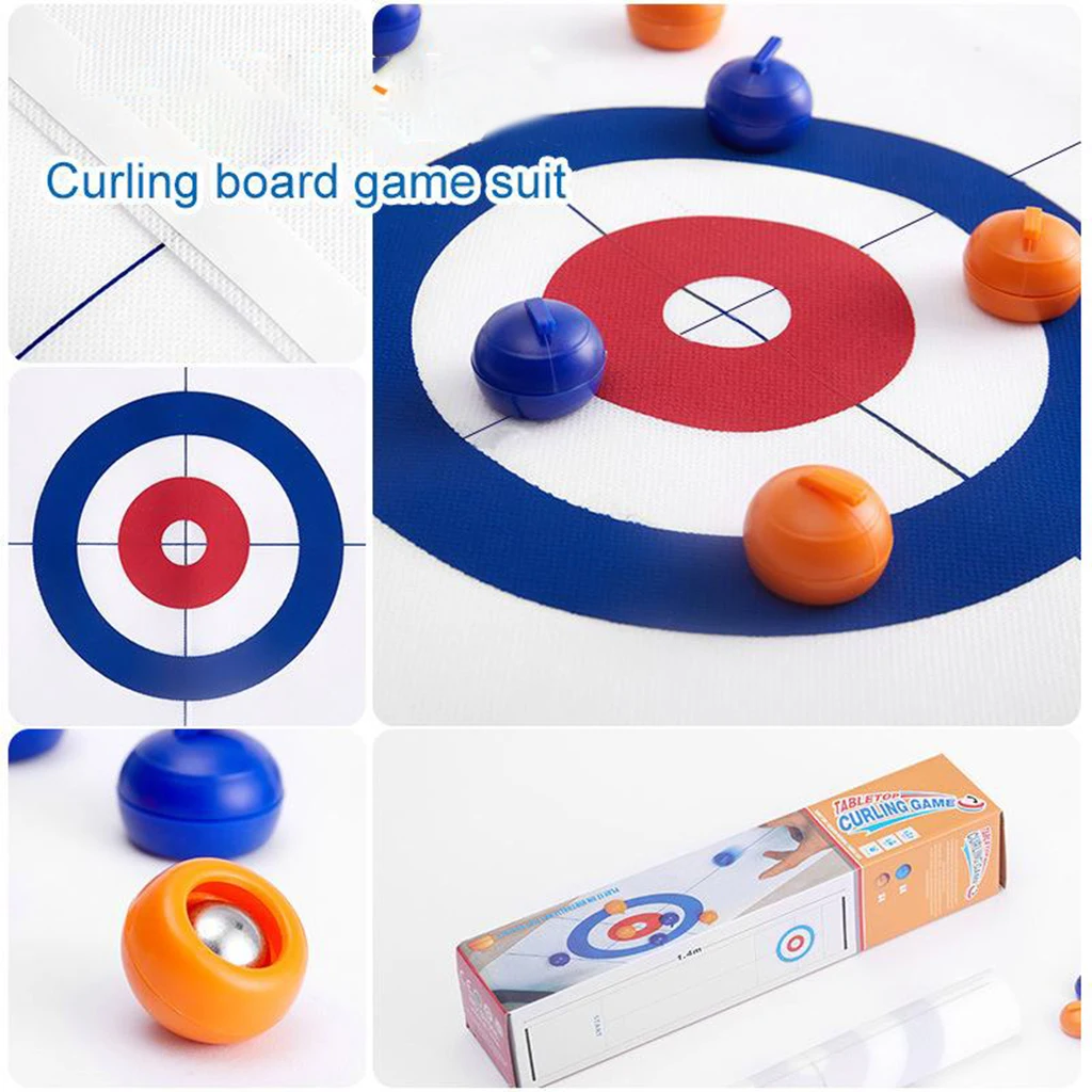 Table Top Curling Game for Family, Adults and Kids Team Board Game Training for Indoor or Travel Compact Storage