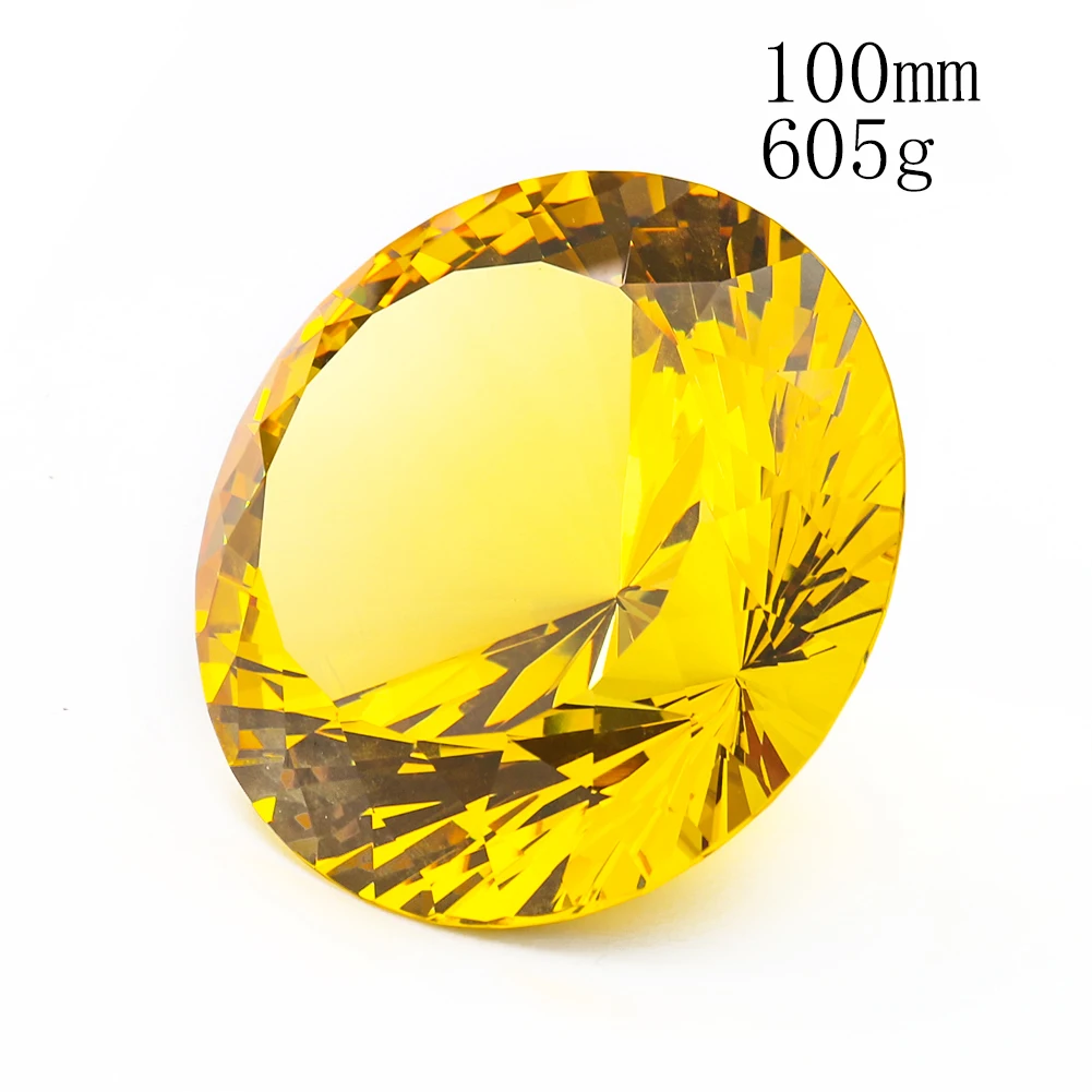 Limão amarelo forma de diamante cristal facetado