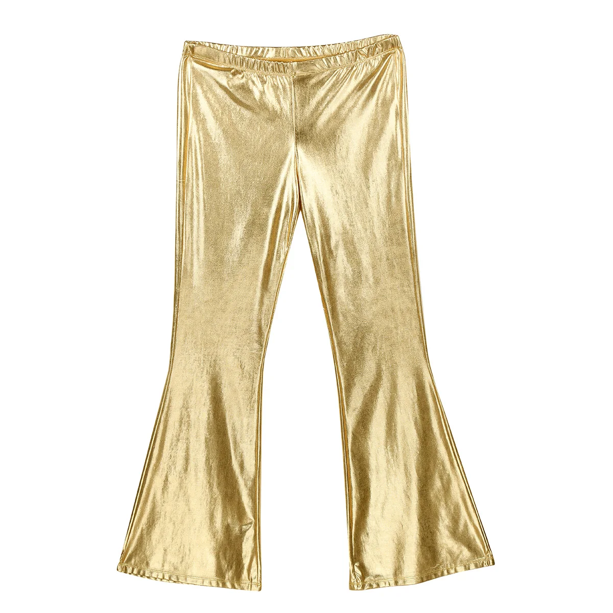 zdhoor Mens 70s Retro Disco Bell Bottom Flare Pants Metallic Shiny Legging Tights Long Trousers 