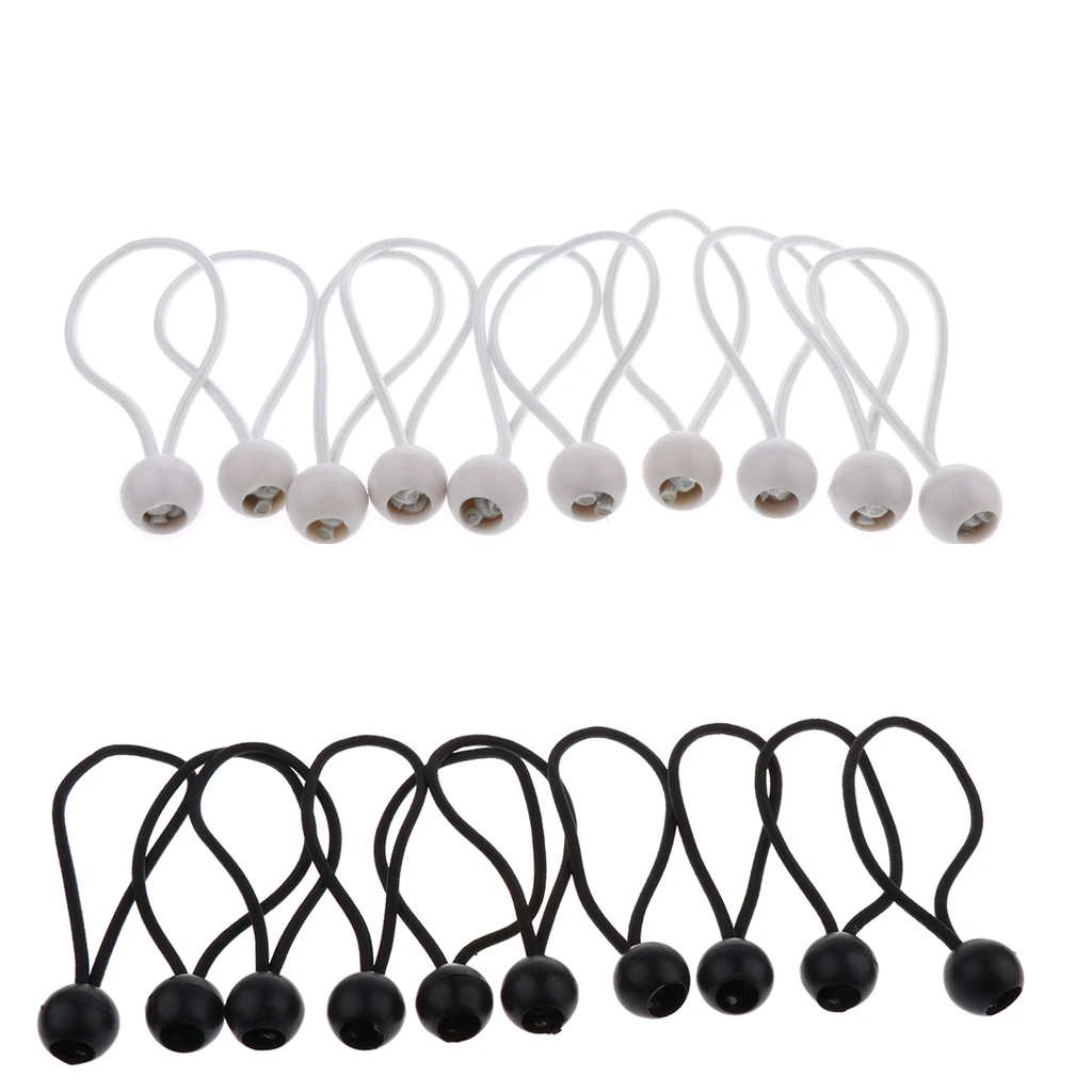 10 Pieces 16cm Heavy Duty Ball Bungee Cord Tie down Cord Canopy Straps Travel Luggage Tie Camping Tent Fixing Rope Tent Acess